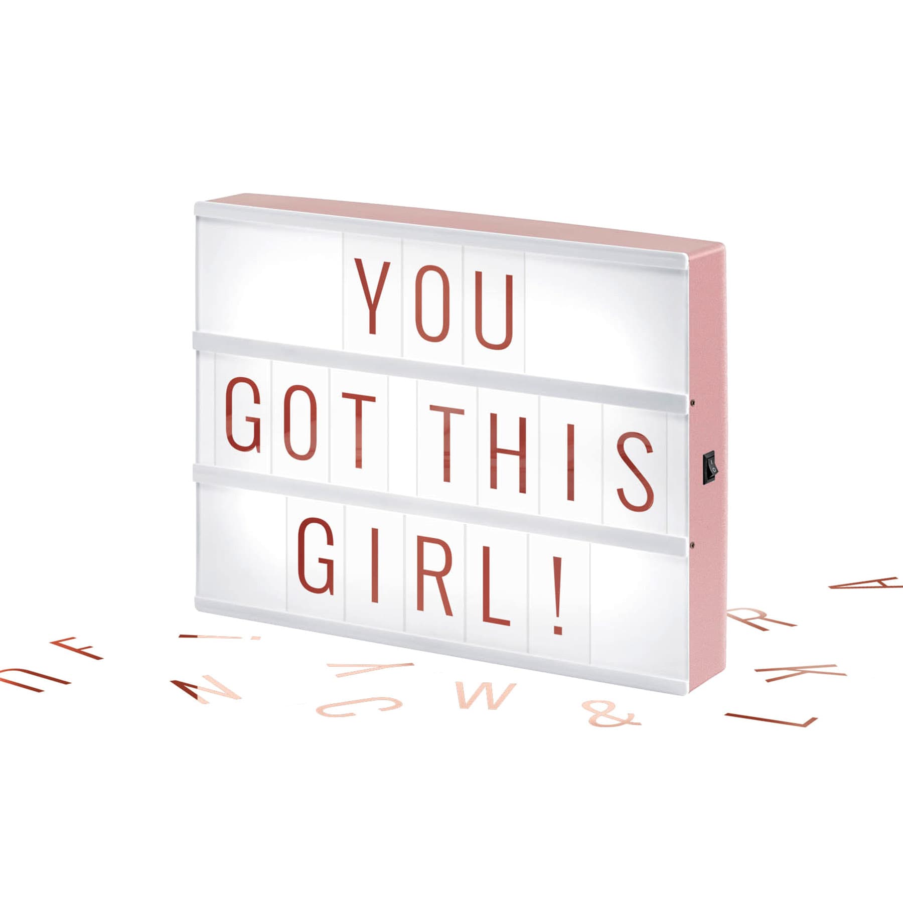 Rose Gold You Got This Girl Light Box Sign, 12"