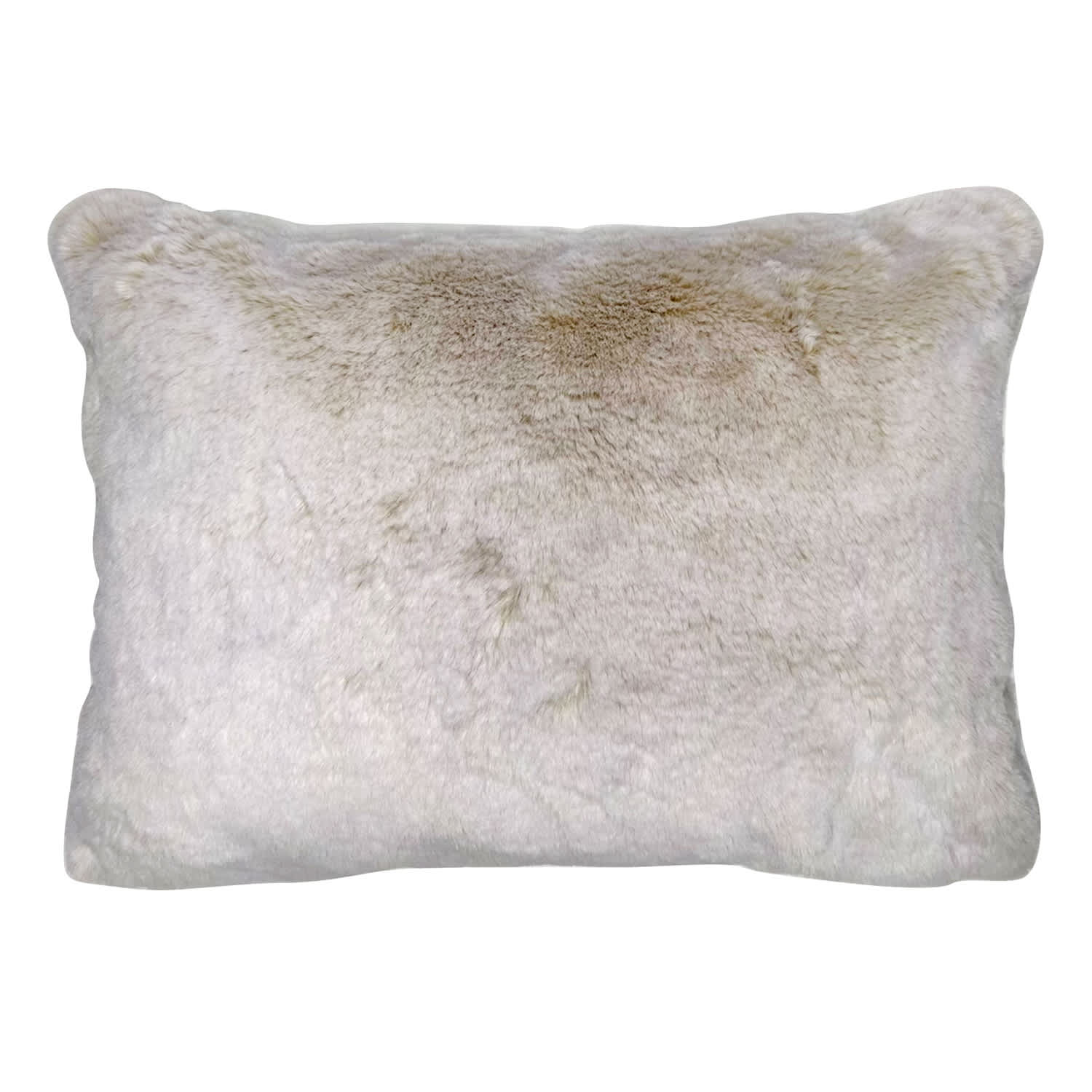 Ivory Luxury Chinchilla Faux Fur Throw Pillow, 14x20