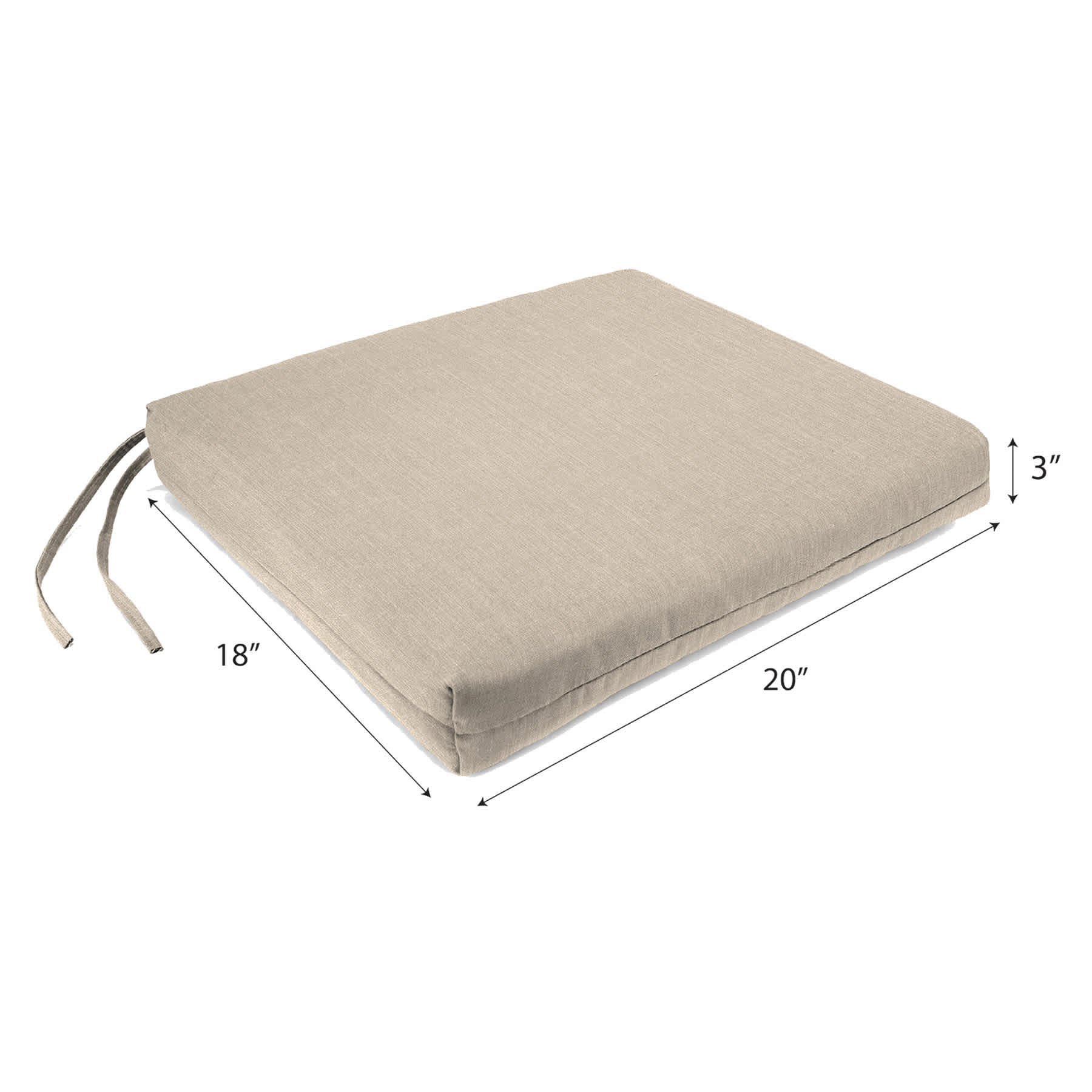 Tahiti Beige Outdoor Square Seat Cushion