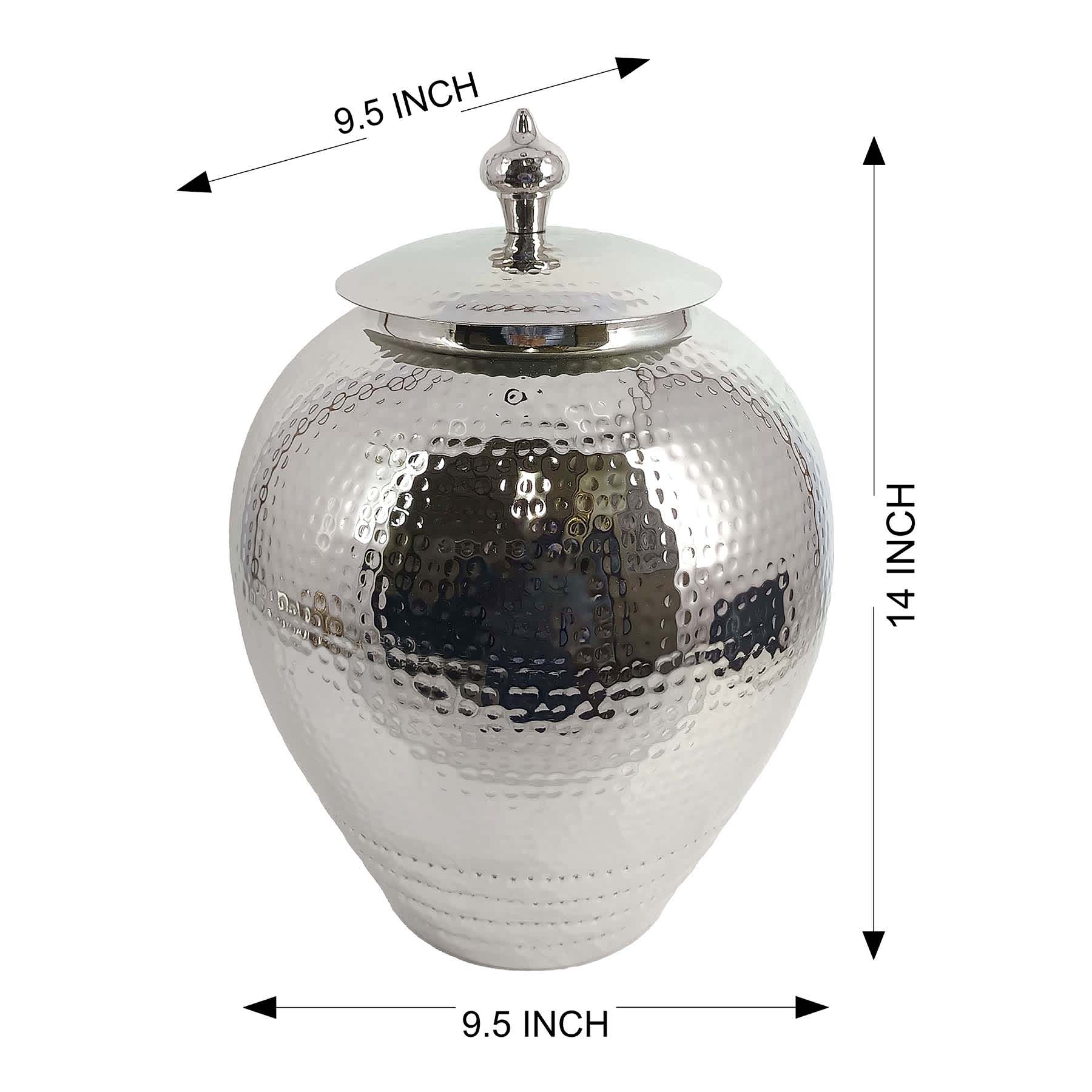 Found & Fable Hammered Metal Ginger Jar, 14"