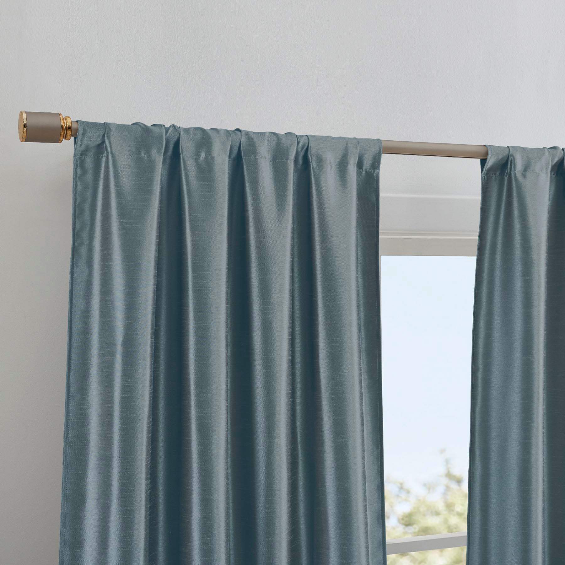 Jordana Navy Thermal Weave Room Darkening Curtain Panel, 84"
