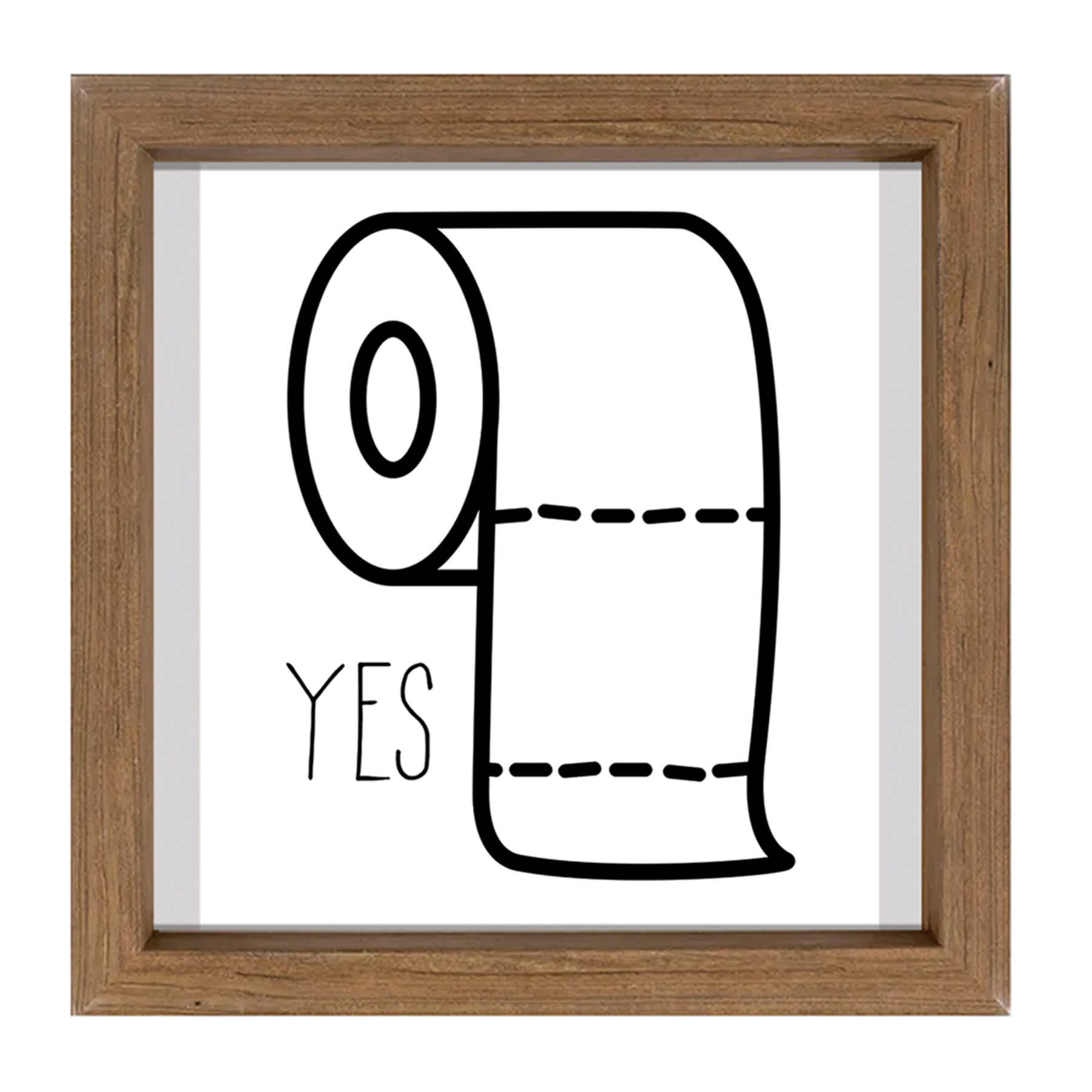 2-Piece Toilet Paper Yes & No Wall Art, 8"