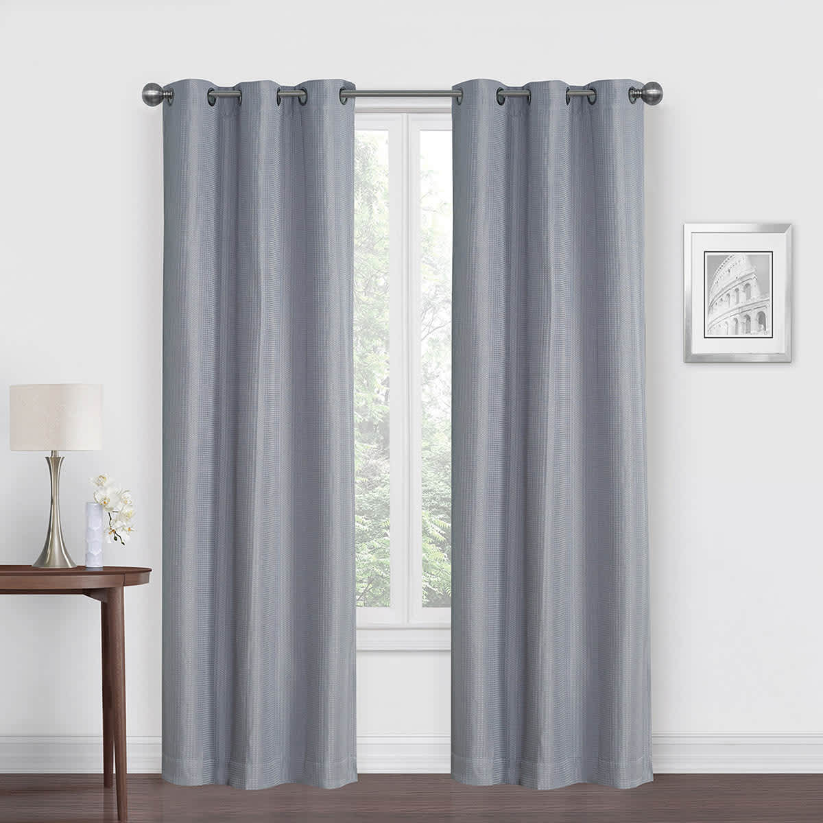 Morisson Silver Blackout Grommet Curtain Panel, 63"