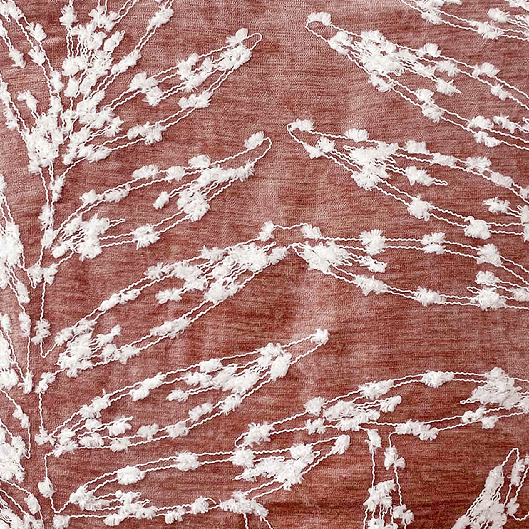 Pink Firefly Floral Embroidered Throw Pillow, 18"