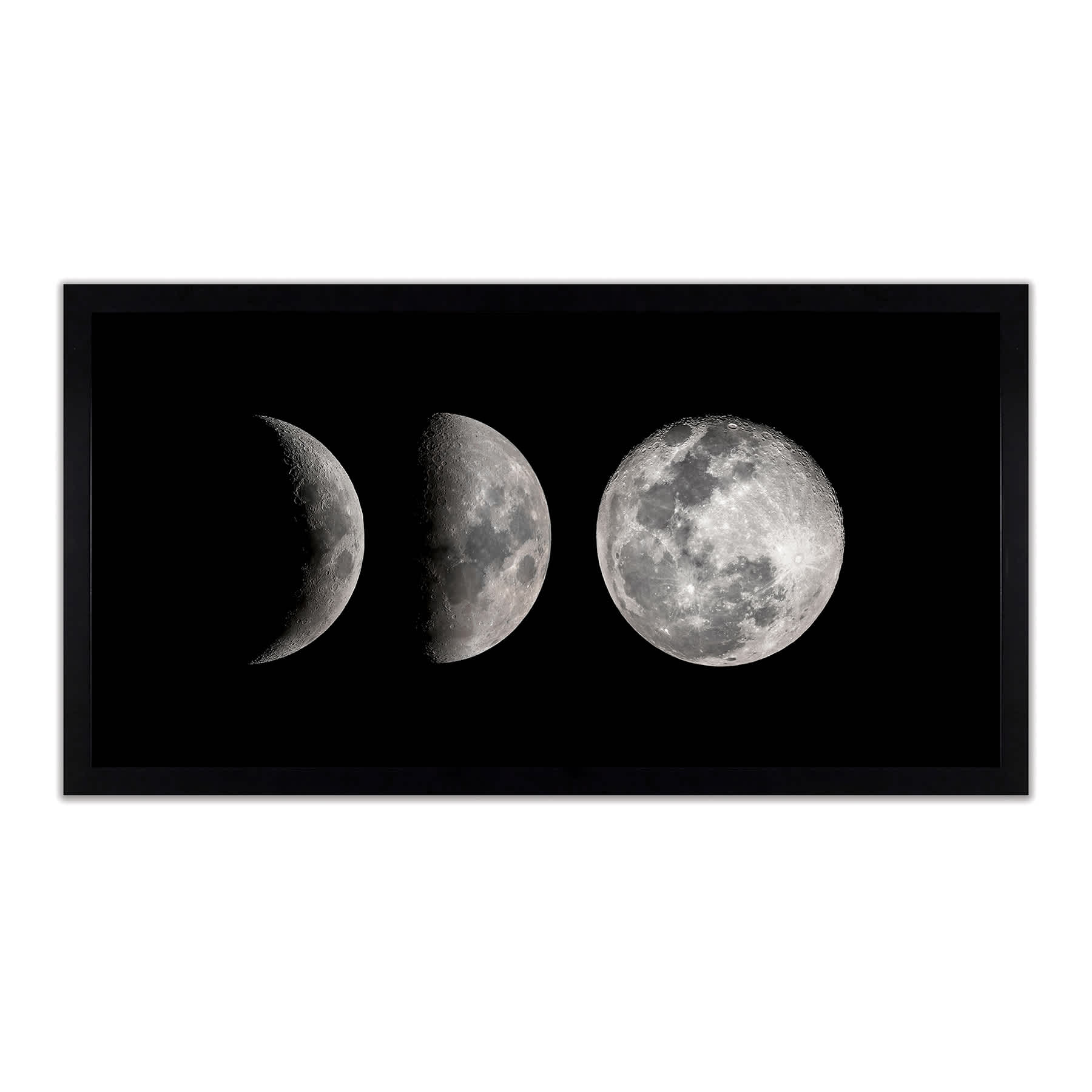 Glass Framed Moon Phases Art, 12x24