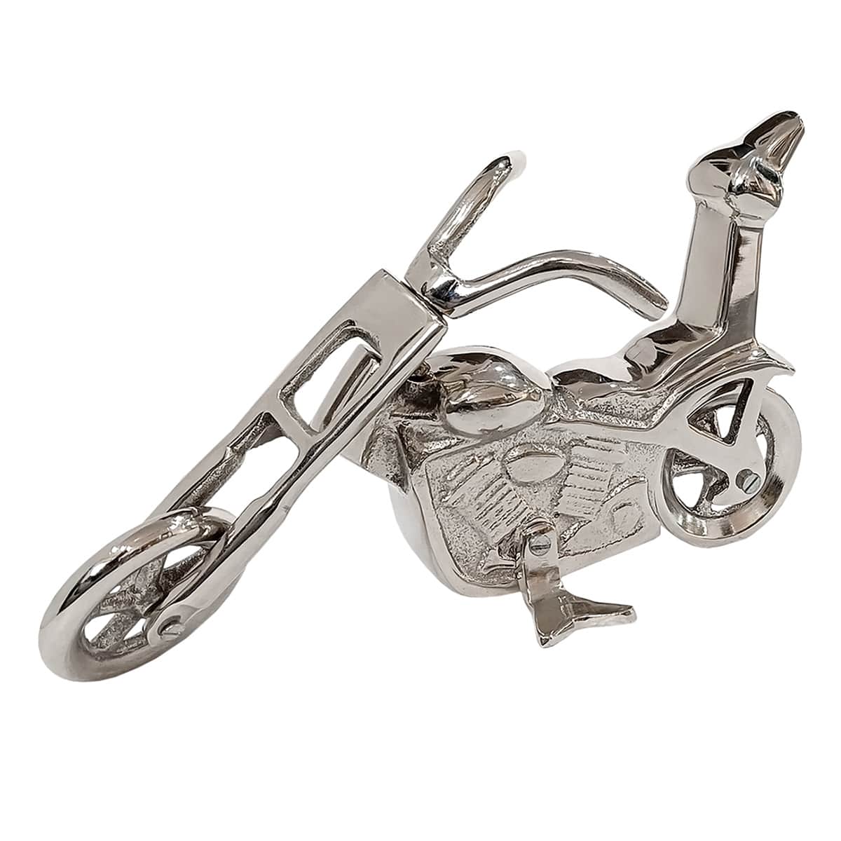 Decorative Silver Aluminum Motorcycle, 11x6