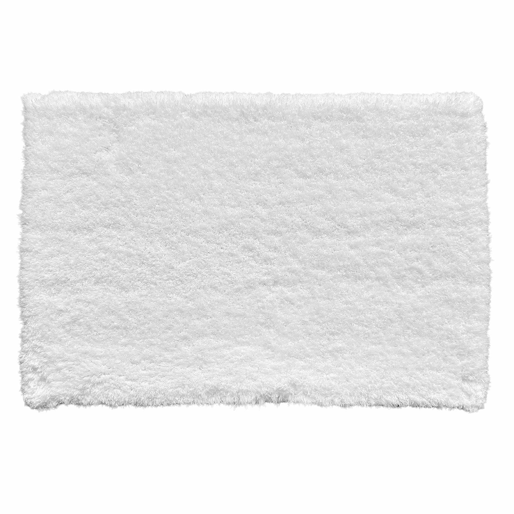 White Shag Bath Rug, 16x24