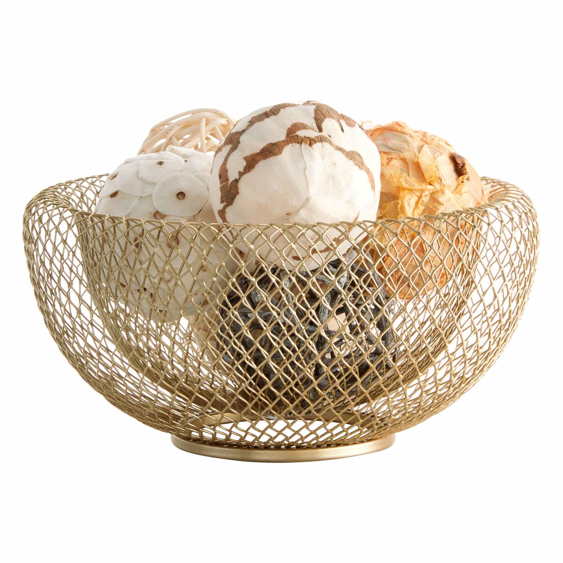Tracey Boyd Brass Mesh Decorative Bowl, 7.5"