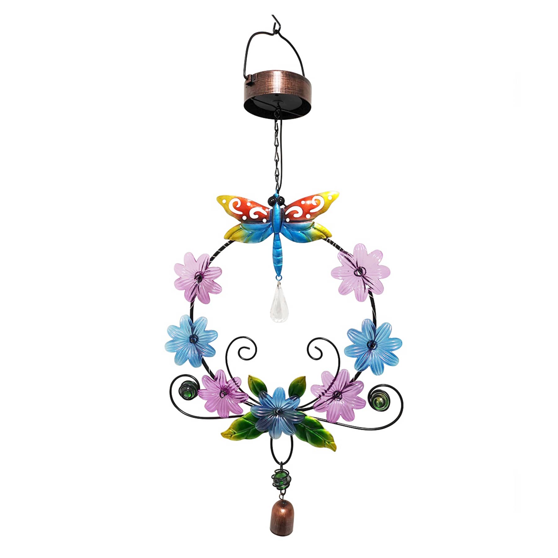 Dragonfly Crystal Garden Bell Hanger, 25.5"