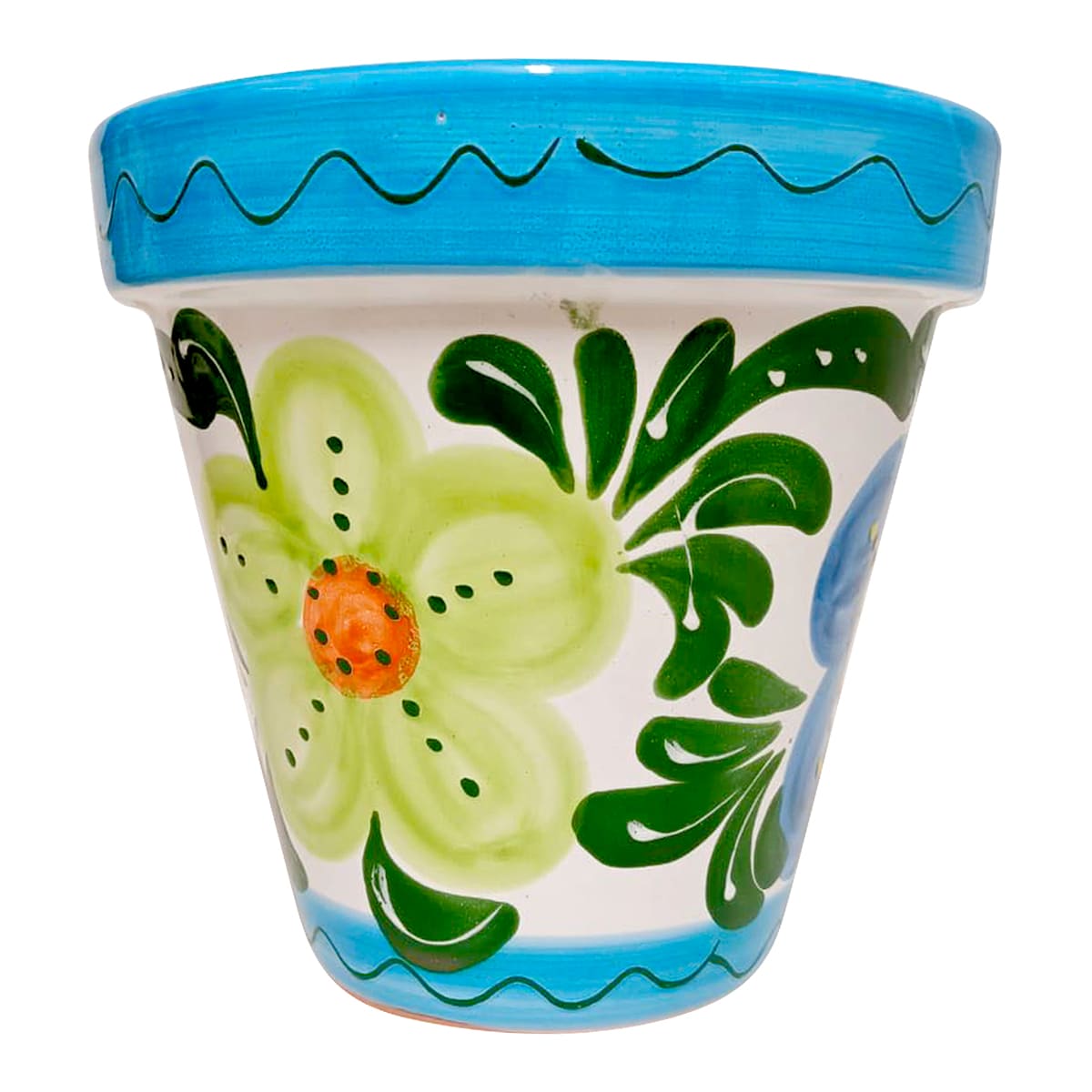 Hand Painted Spanish Light Multicolor Outdoor Planter, Large