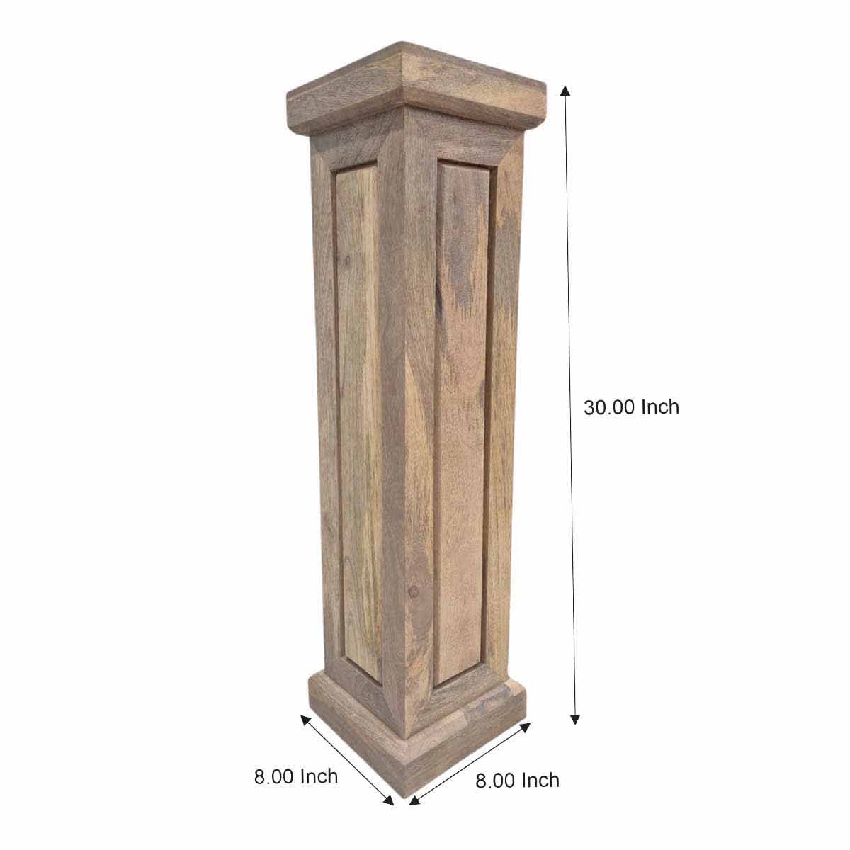Small Beaded Wood Pedestal, 8x30