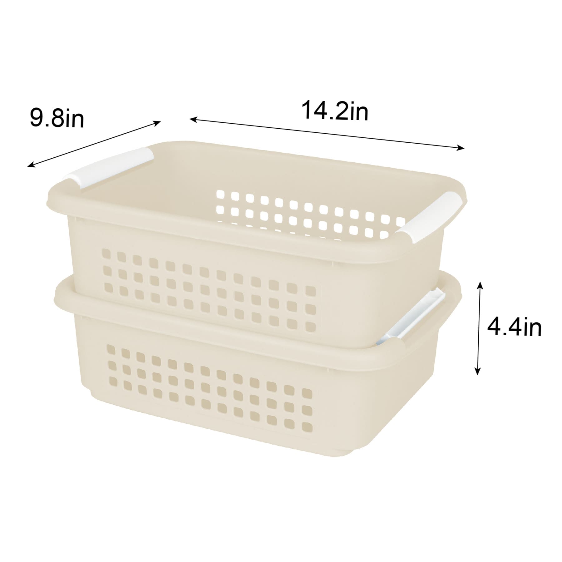 2-Pack White Swan Stackable Storage Basket, Small