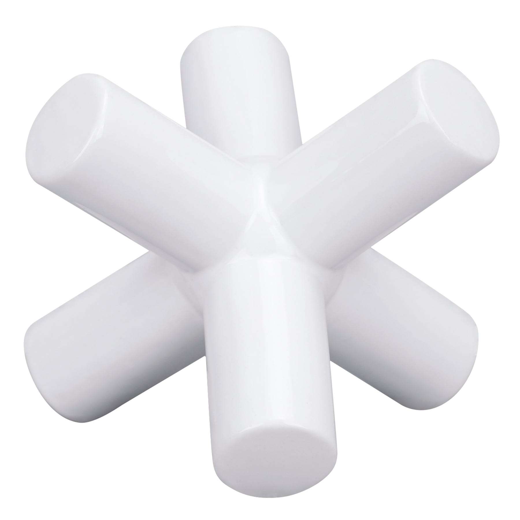 White Ceramic Jack Decor, 7"