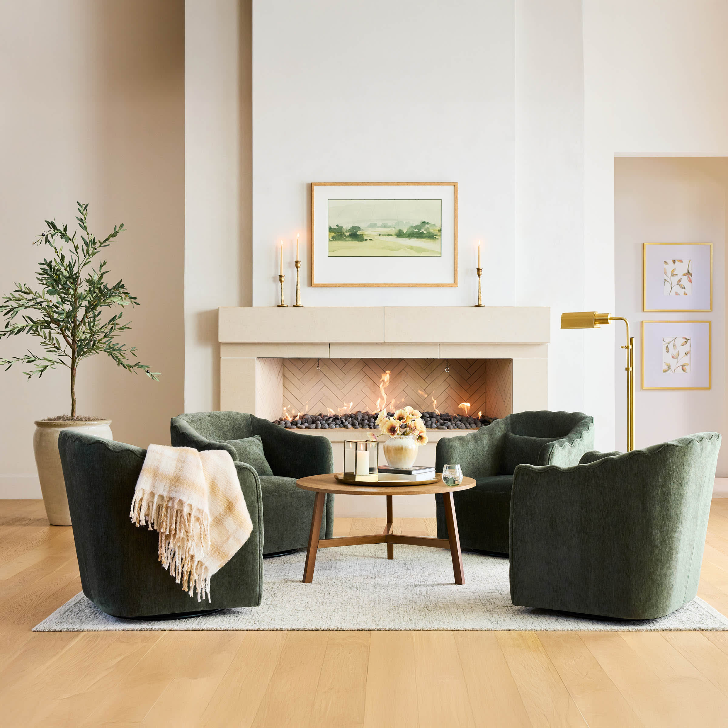 Annabelle Accent Chair & Sierra Coffee Table 5-Piece Set
