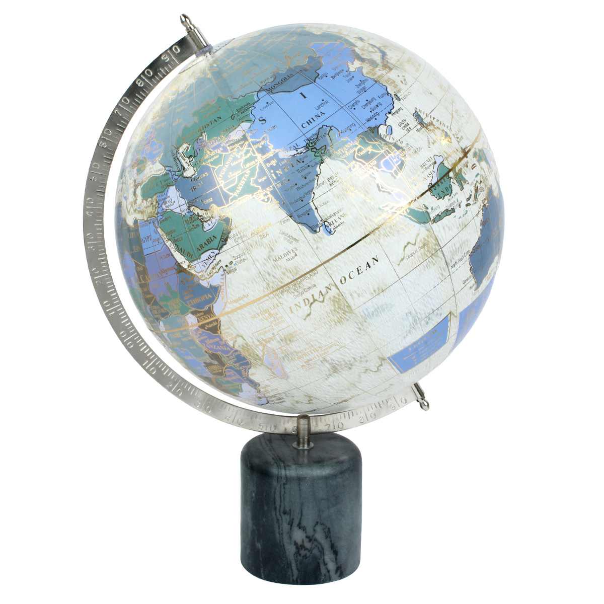 Paper Globe with Black Marble Base, 13x18