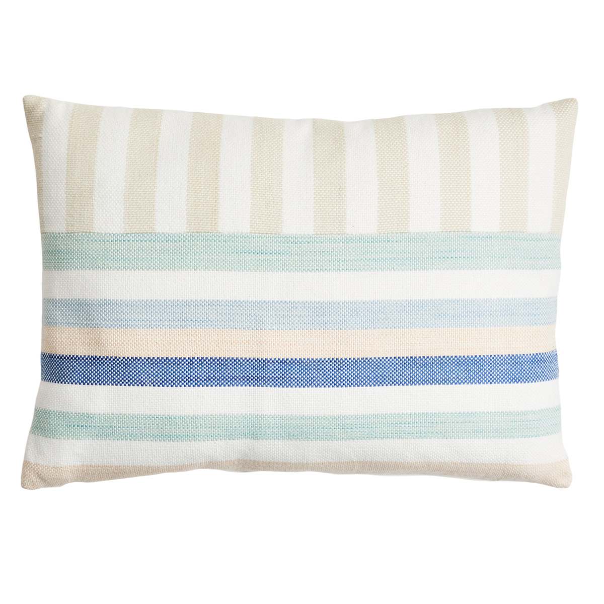 Honeybloom Two Way Stripe Woven Lumbar Outdoor Throw Pillow, 14x20