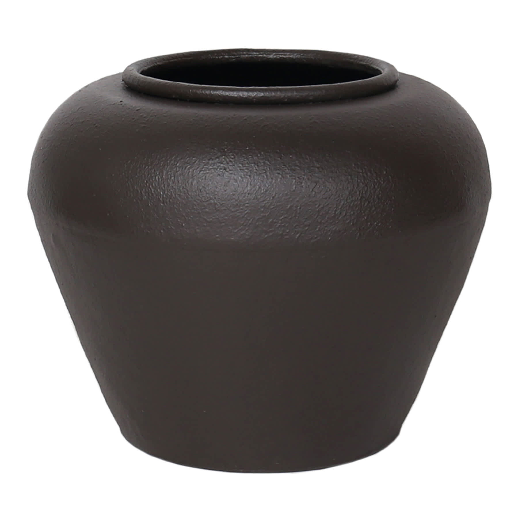 Black Metal Vase, 10"