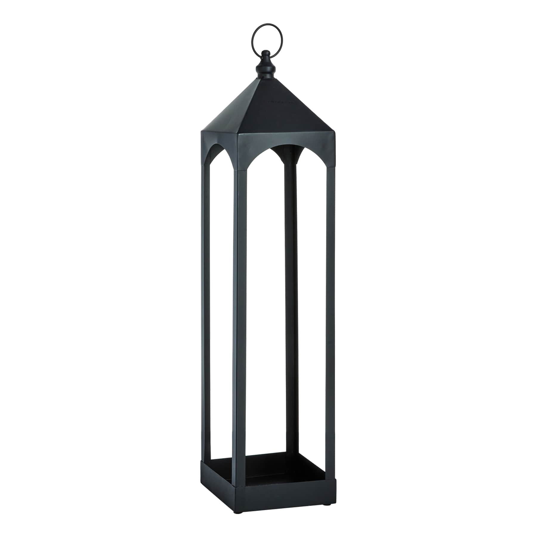 Found & Fable Oversized Black Metal Floor Lantern, Large