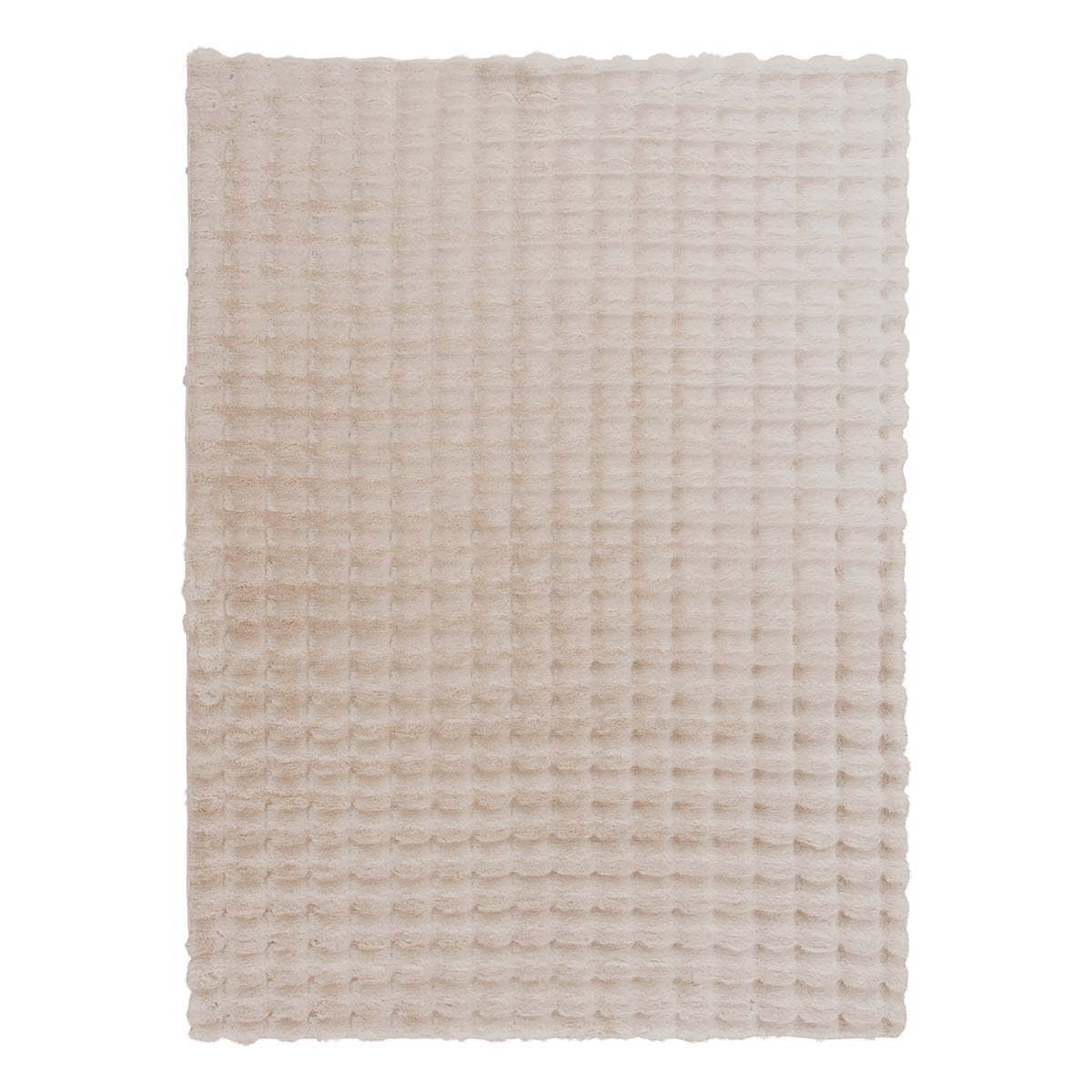 (B883) Crosby St. Beige Bebel Faux Fur Shag Area Rug, 8x10