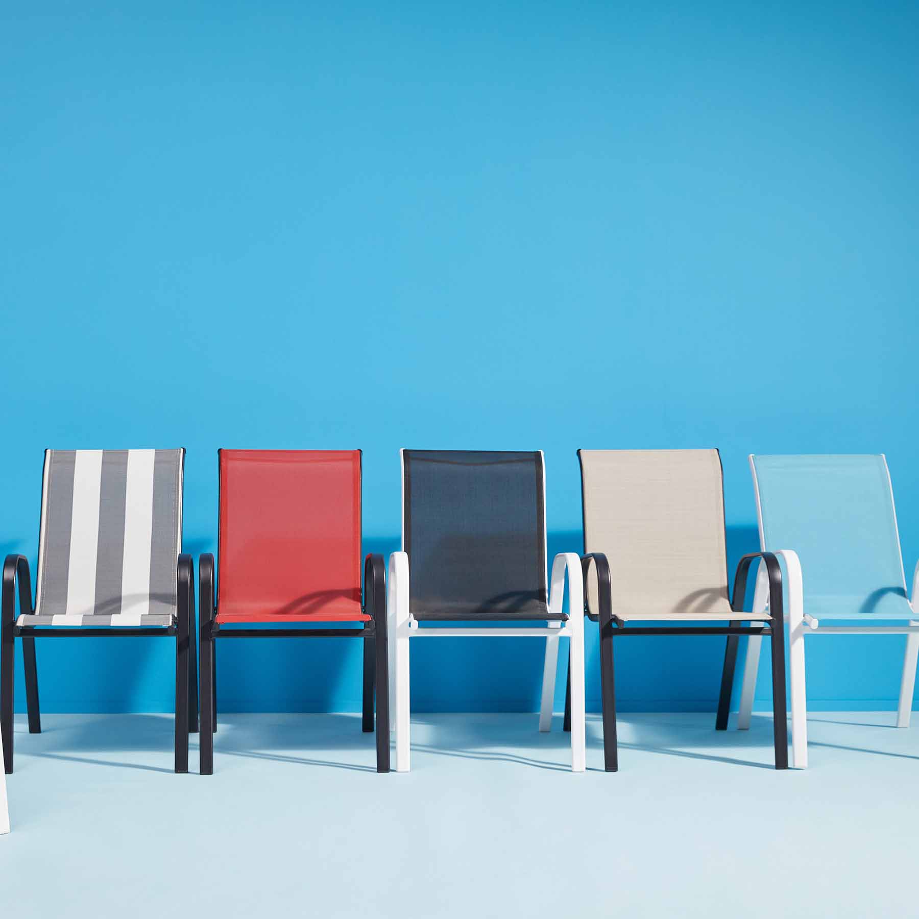 Stackable Sling Patio Chair, Taupe