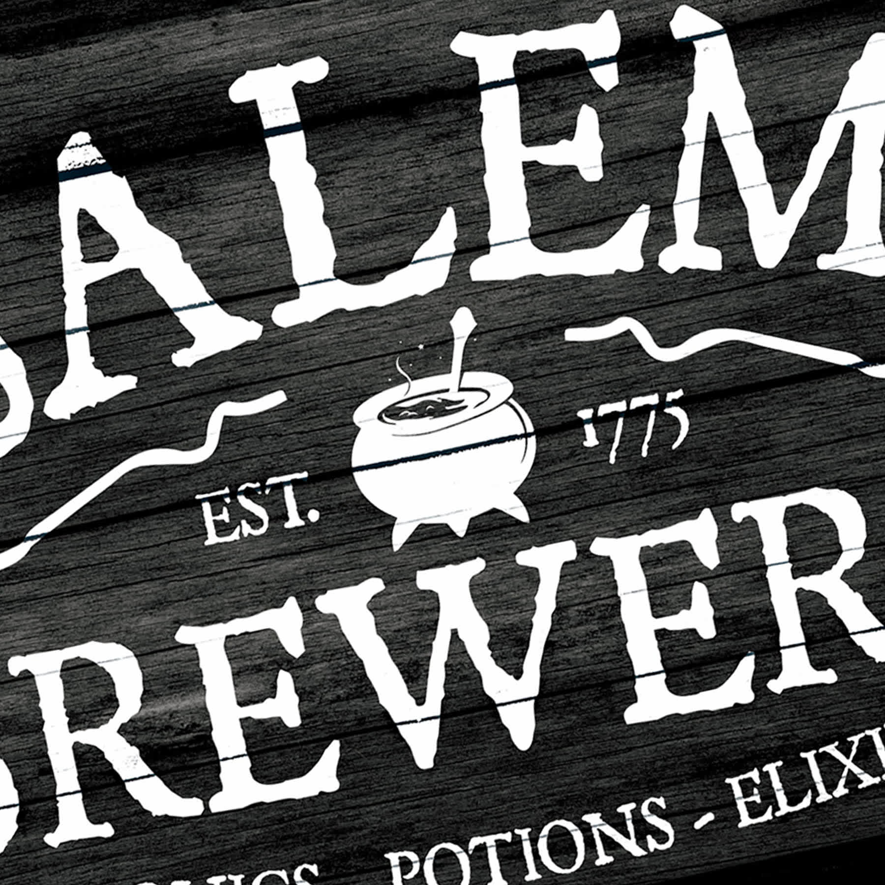 Spellbound Salem Brewery Metal Halloween Sign, 17x11