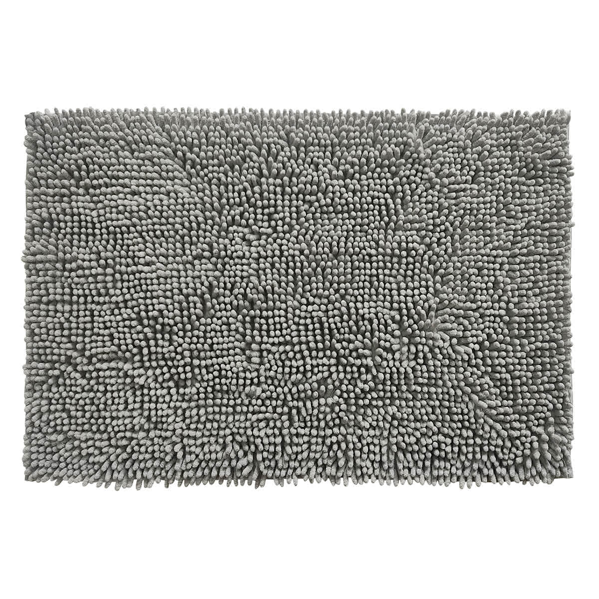Essential Noodle Light Grey Bath Rug, 17x24