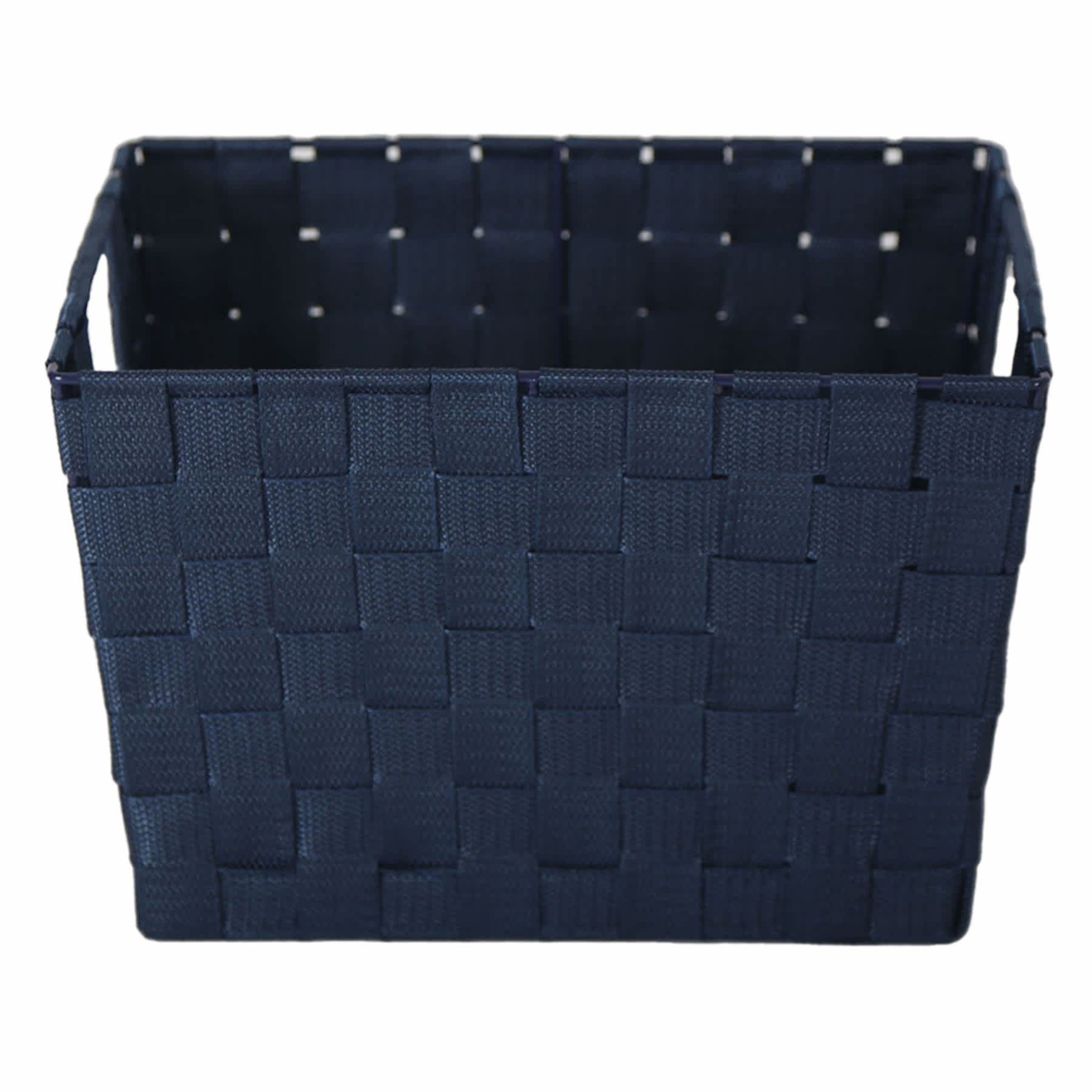 Frankin Navy Blue Woven Rectangle Storage Basket, Medium