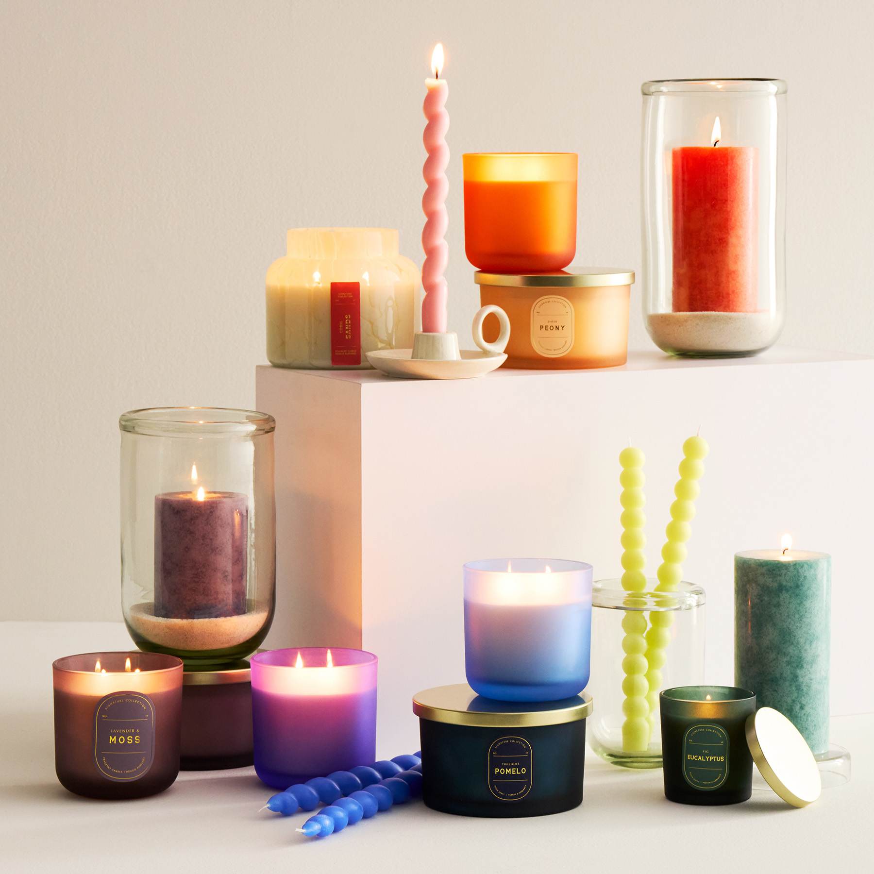 Lavender & Moss Scented Pillar Candle, 3x4