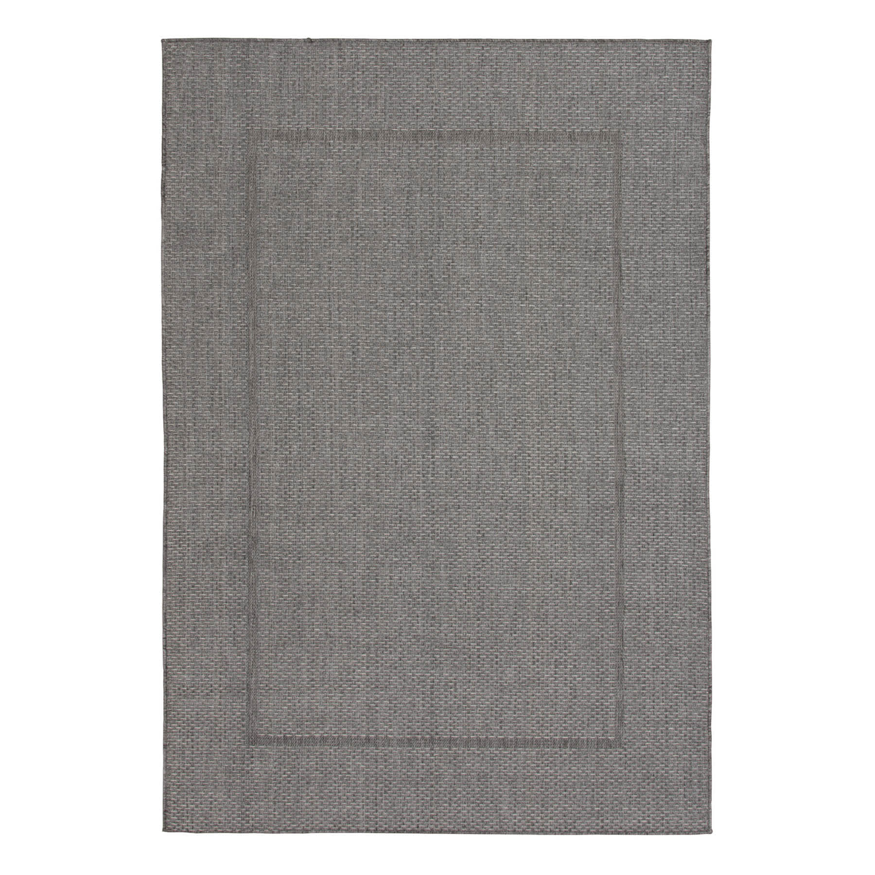 (E195) Crosby St. Santorini Grey & Natural Woven Indoor & Outdoor Area Rug, 7x10