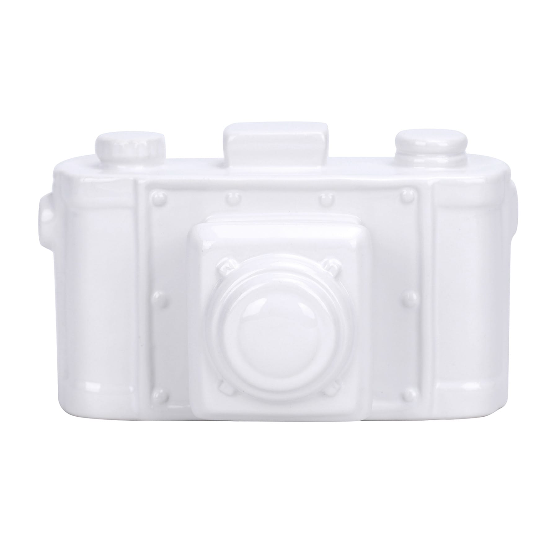 White Ceramic Camera, 4"