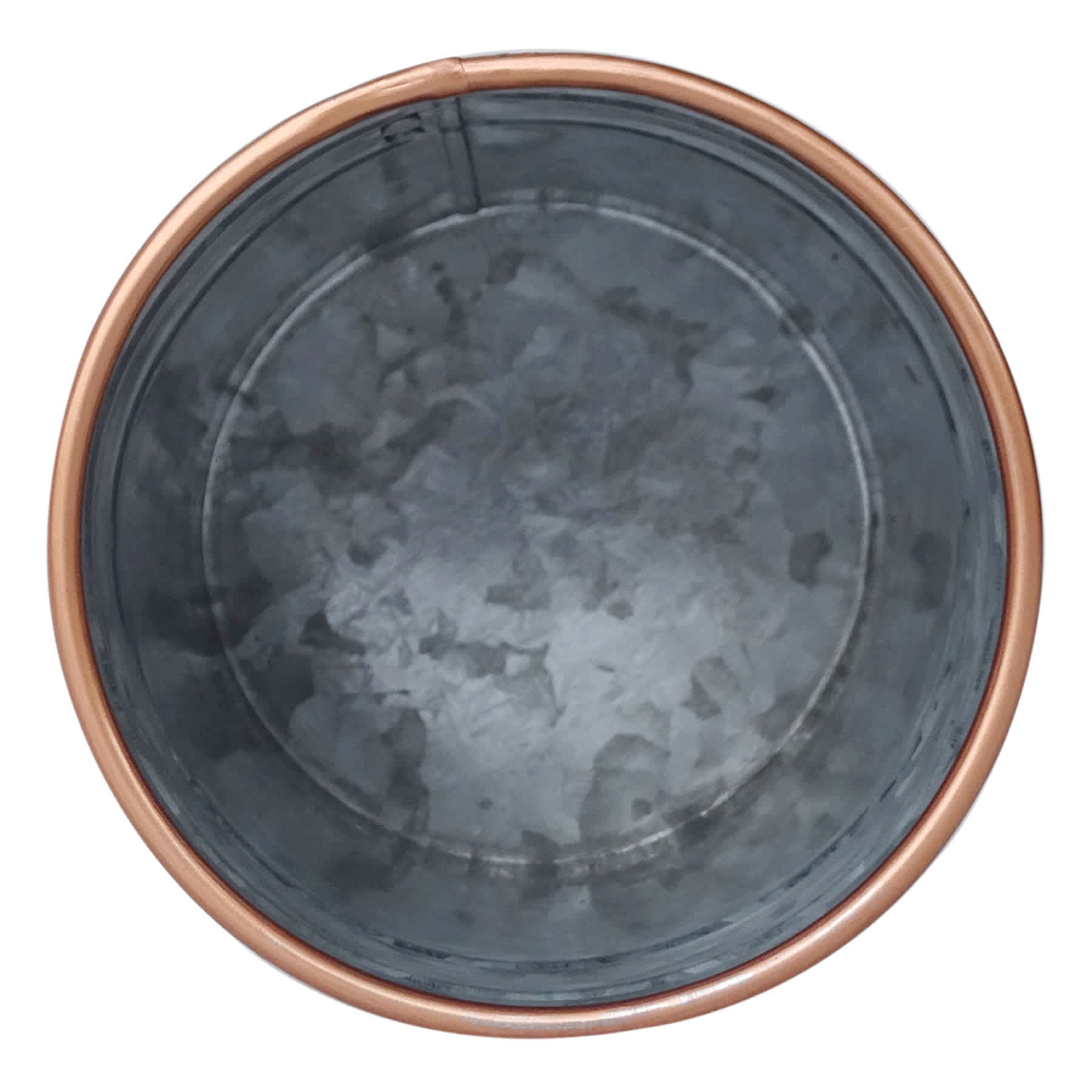 Galvanized Metal & Copper Utensil Crock, 5x7