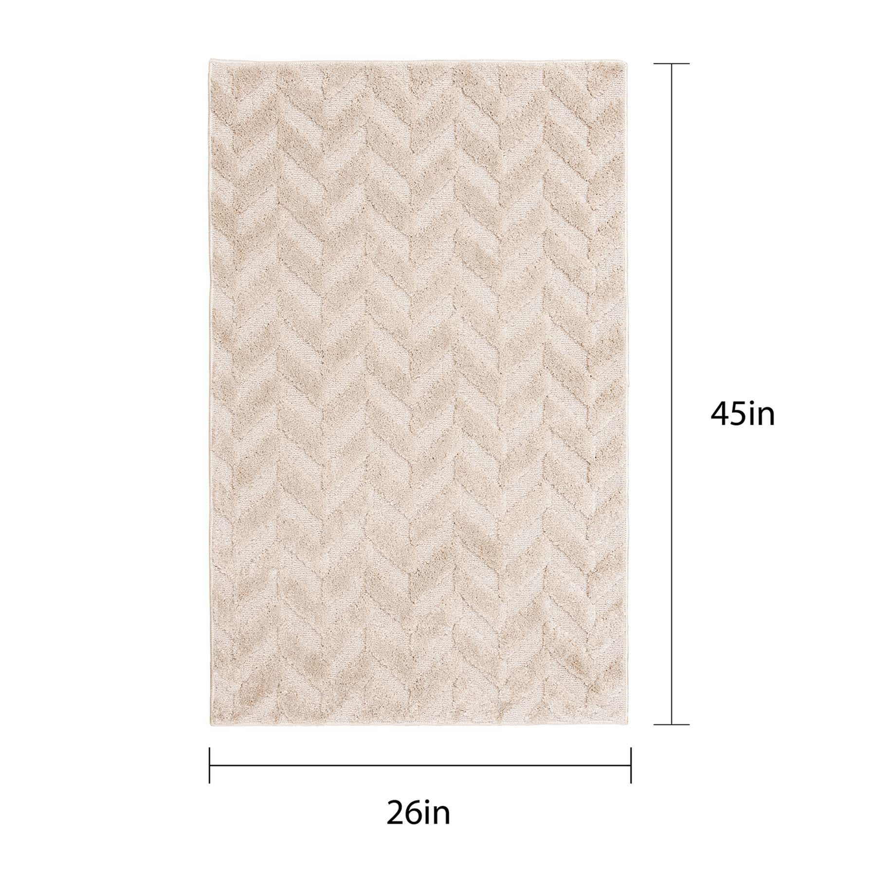 Waterford Ivory Chevron Tufted Accent Rug, 26x45