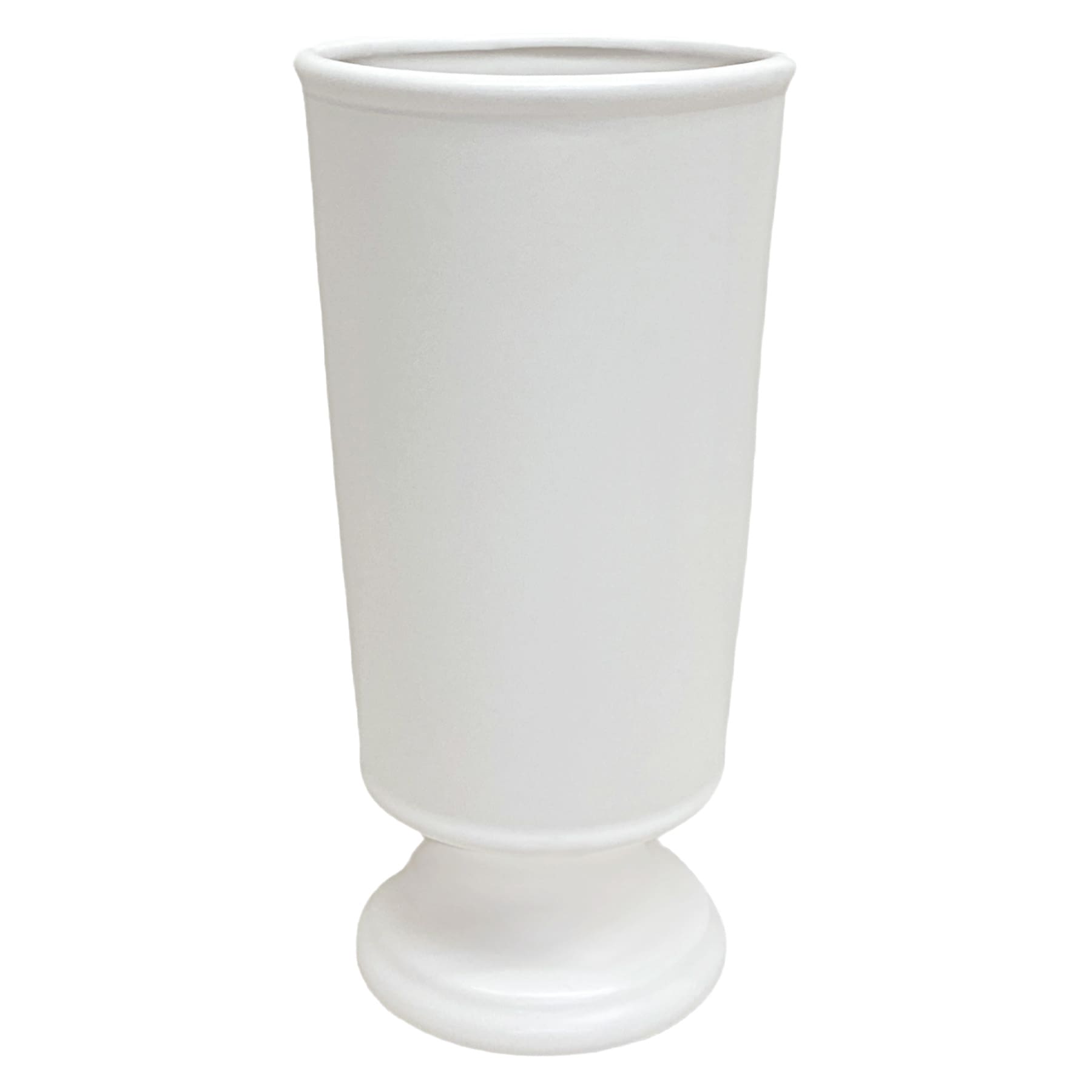 White Ceramic Vase, 12.2"