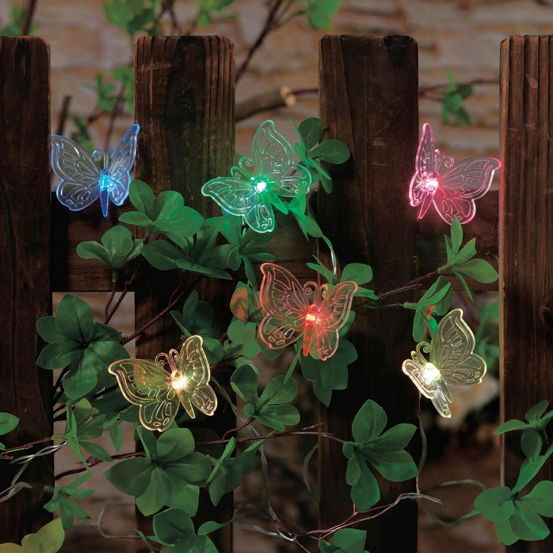 10-Count Solar LED Color Change Butterfly Wire Lights