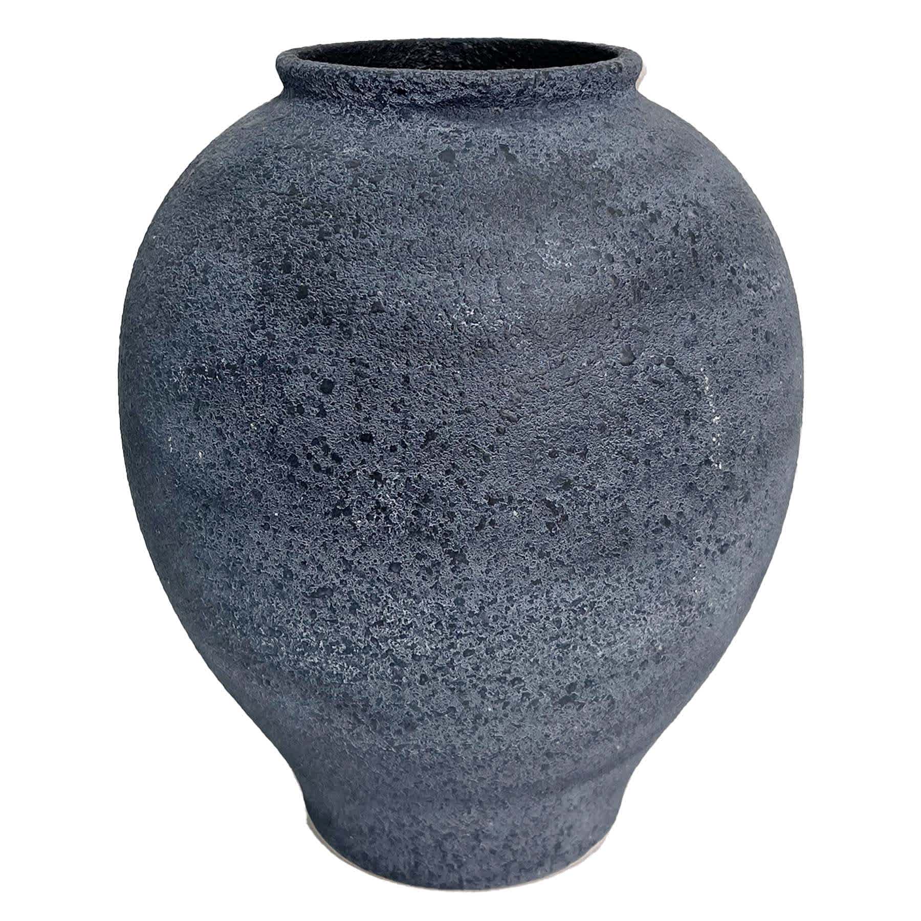 Black Ceramic Vase, 8"