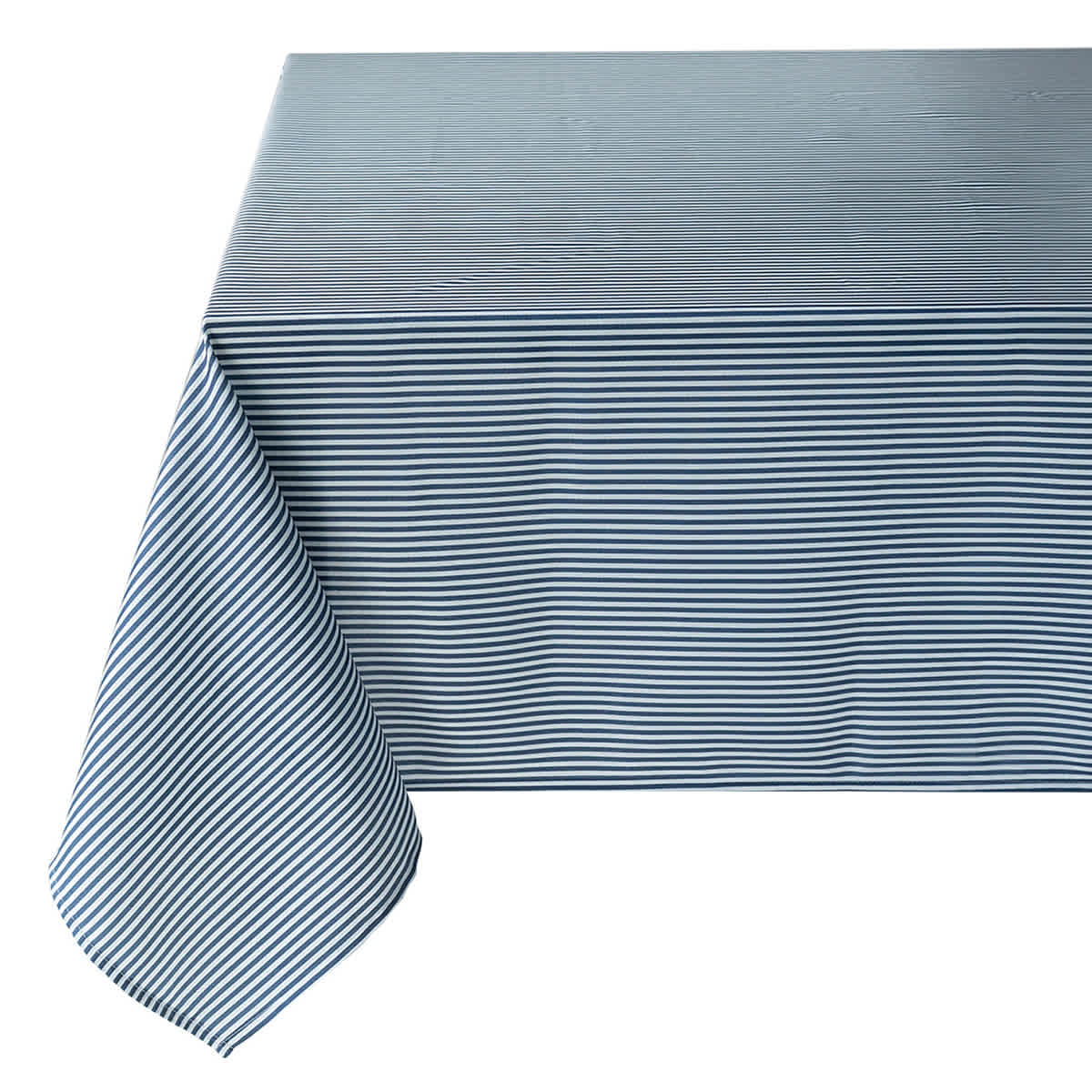 Lency Navy Striped Tablecloth, 60x84