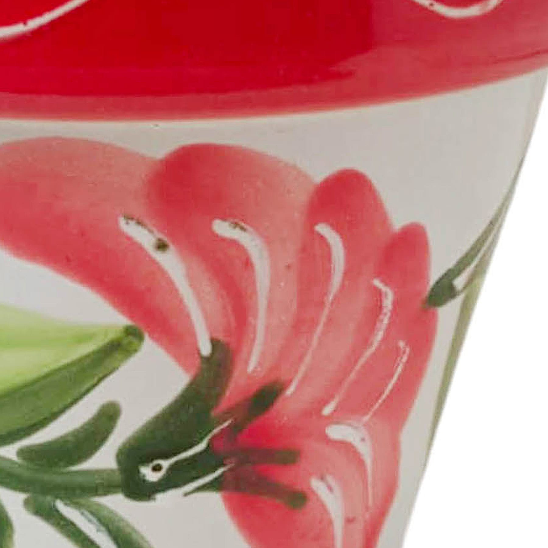 Hand Painted Red Floral Spanish Outdoor Planter, Small