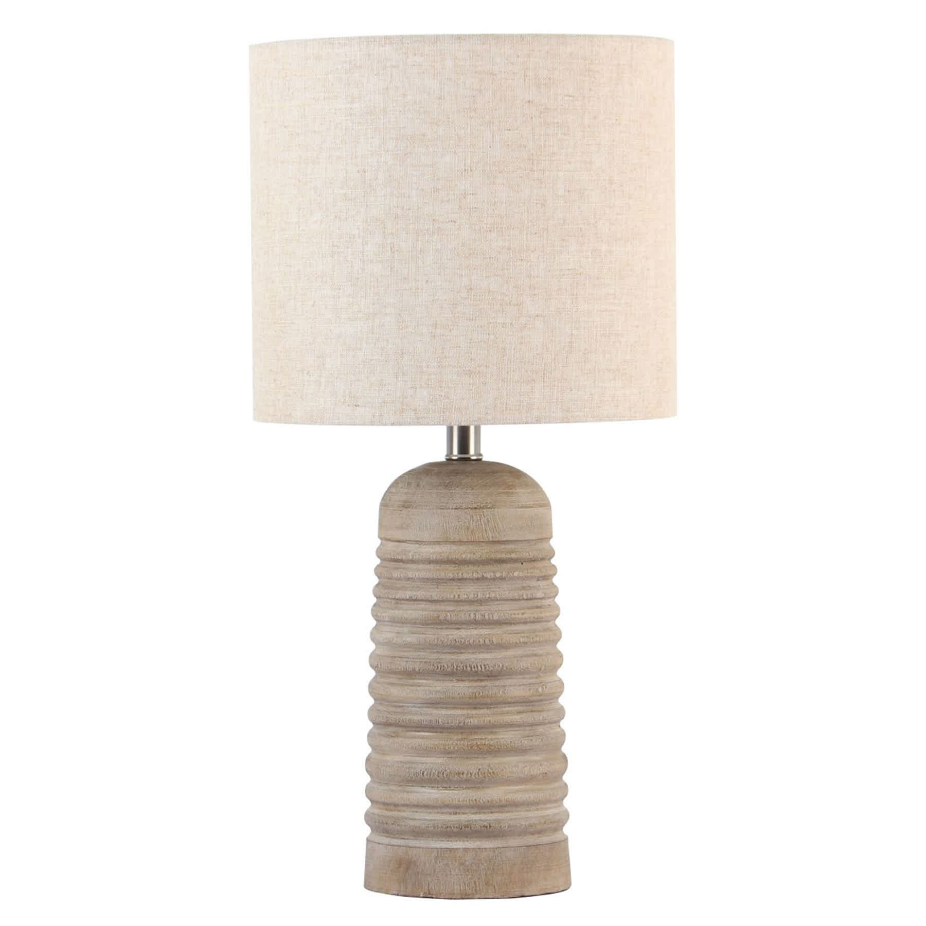 Found & Fable Brown Ribbed Medium Table Lamp with Shade, 23.5"