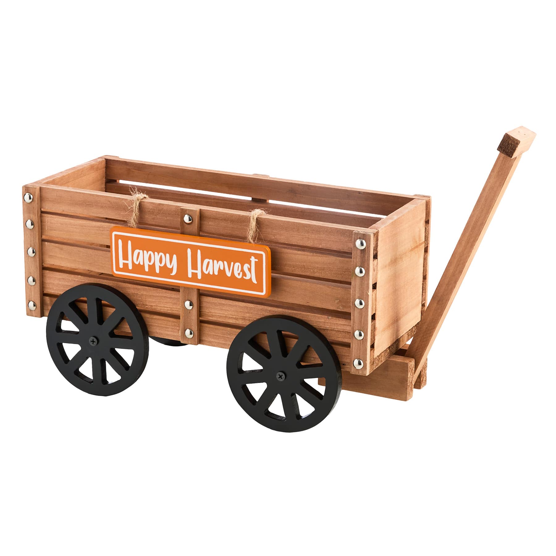 Homespun Harvest Wood Happy Harvest Wagon, 11"