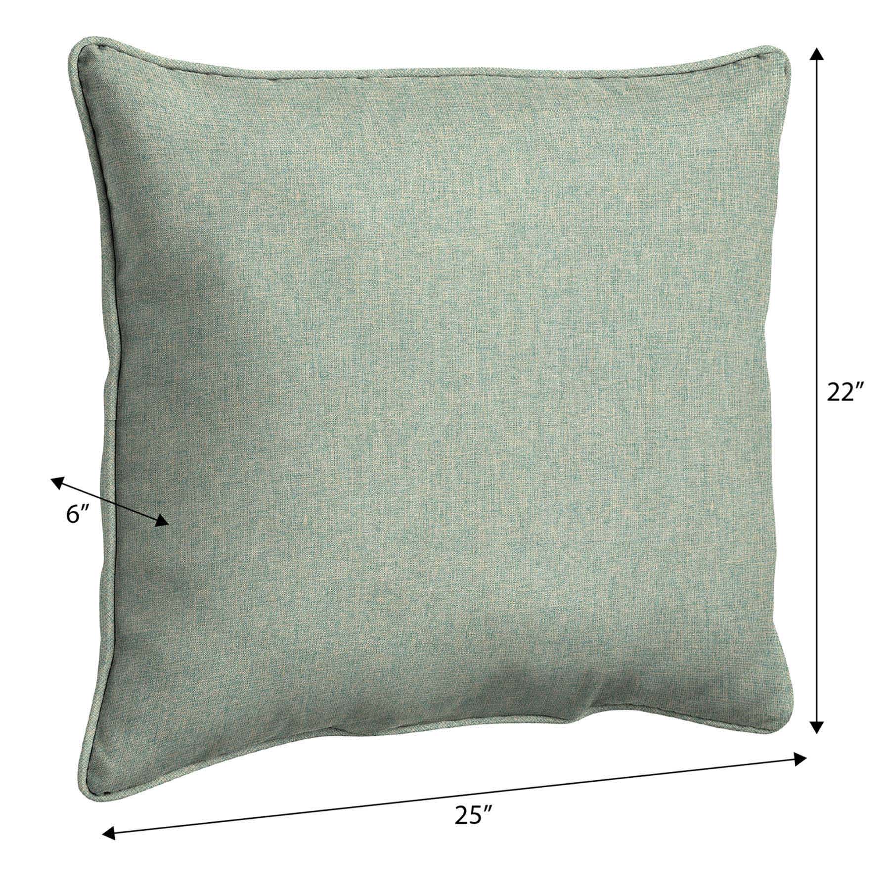 Spa Blue Premium Woven Outdoor Corded Back Cushion
