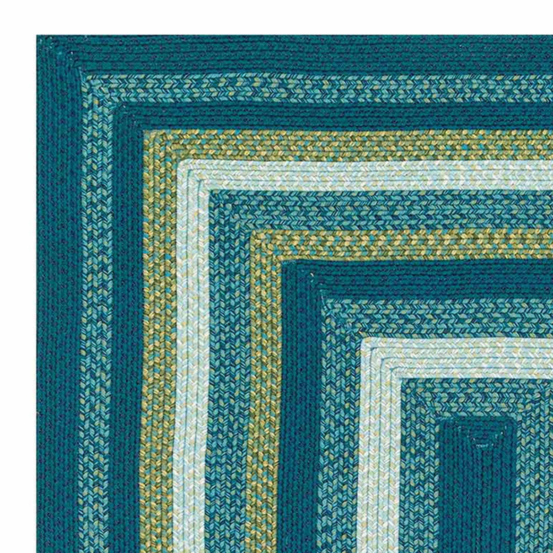 (E133) Kingsburg Blue Braided Indoor & Outdoor Area Rug, 5x7