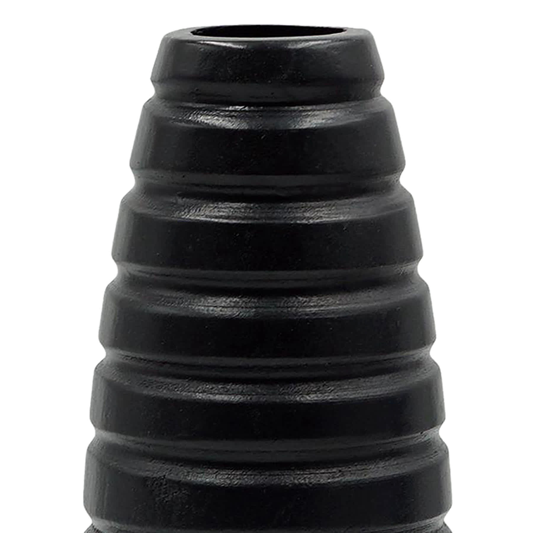 Crosby St. Black Faux Wood Vase, 12"