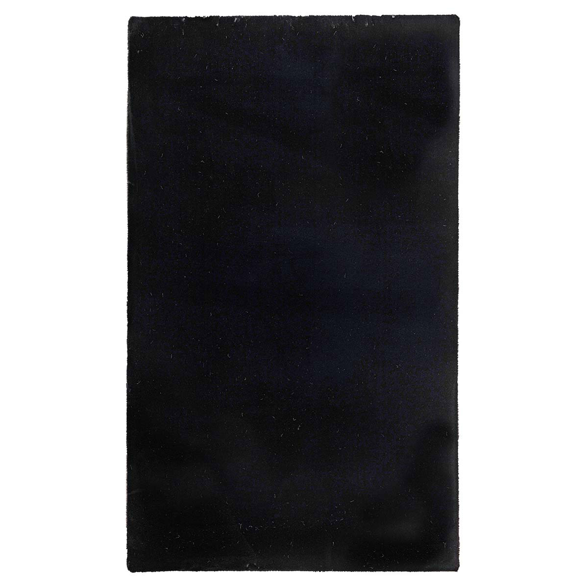 Black Faux Rabbit Fur Accent Rug, 27x45
