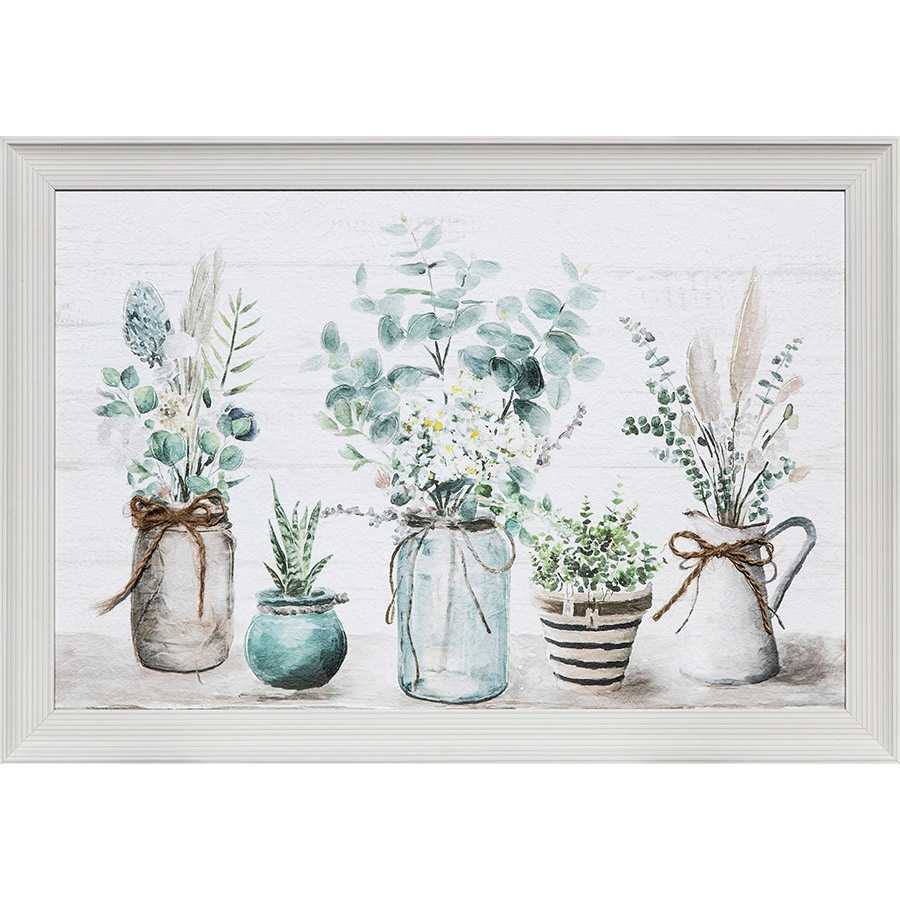 Framed Potted Flowers Canvas Wall Art, 18x26