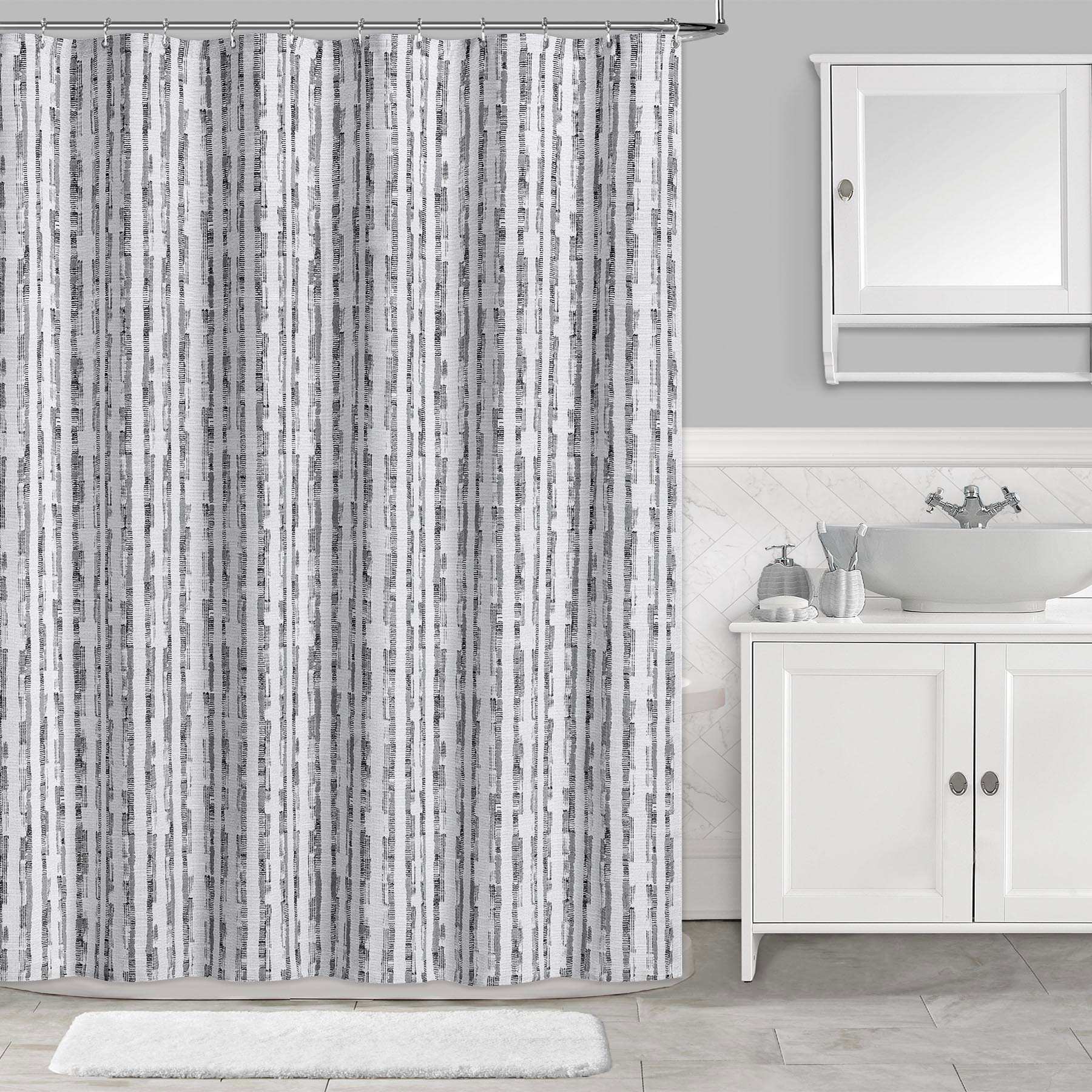 Crosby St. Distressed Stripe Shower Curtain, 70x72