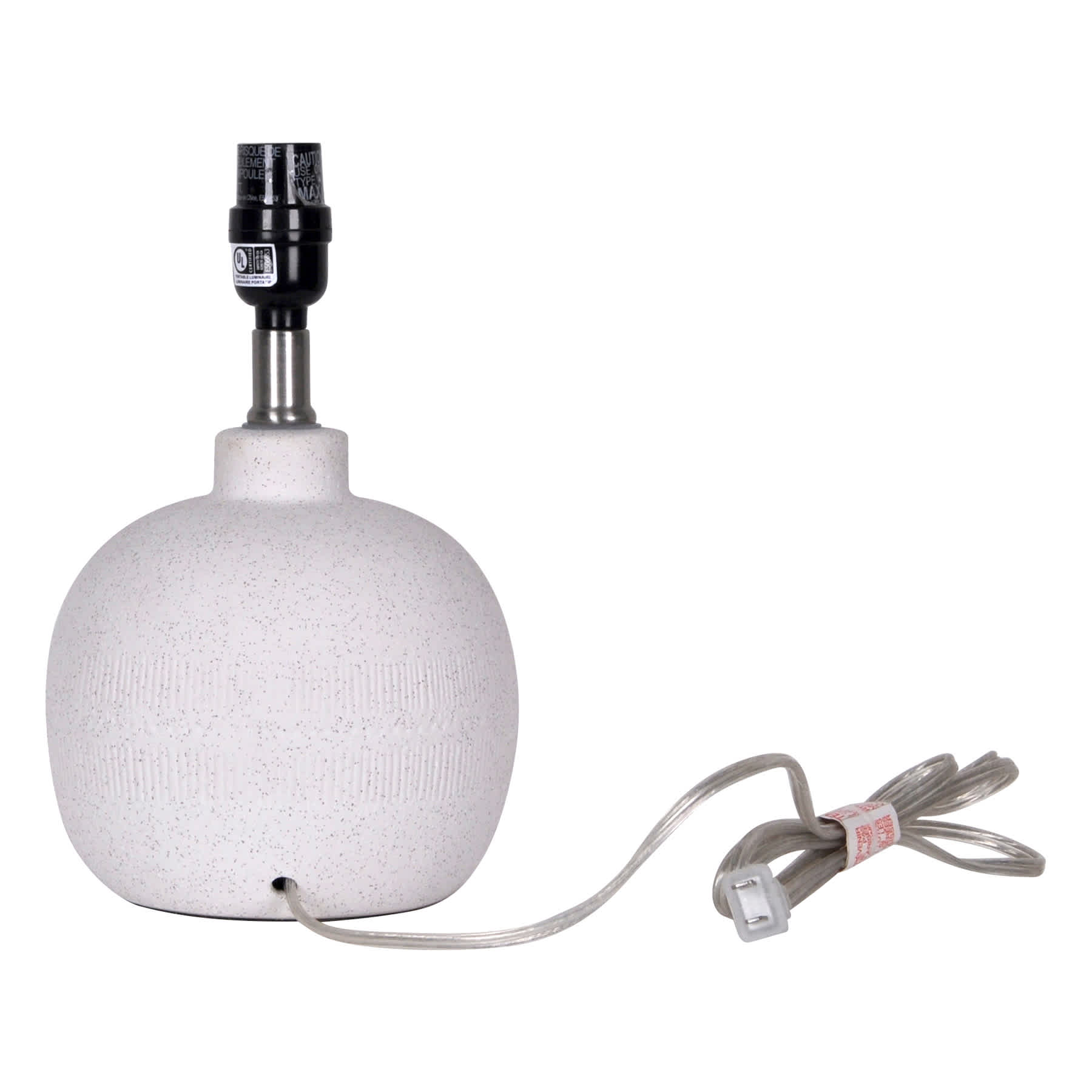 Crosby St. White Textured Round Mini Lamp Base, 11"