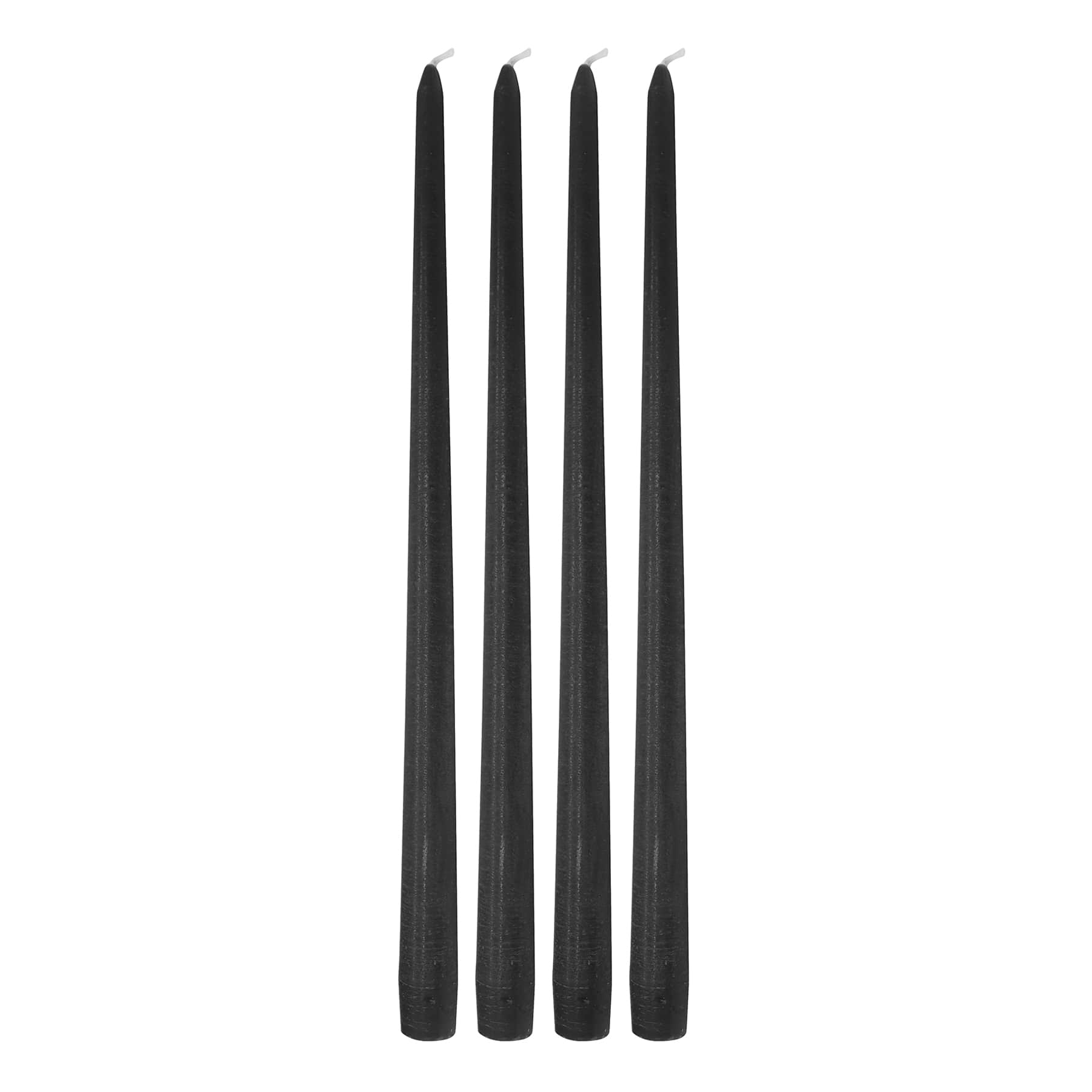 Honeybloom 4-Pack Black Unscented Taper Candles, 14"