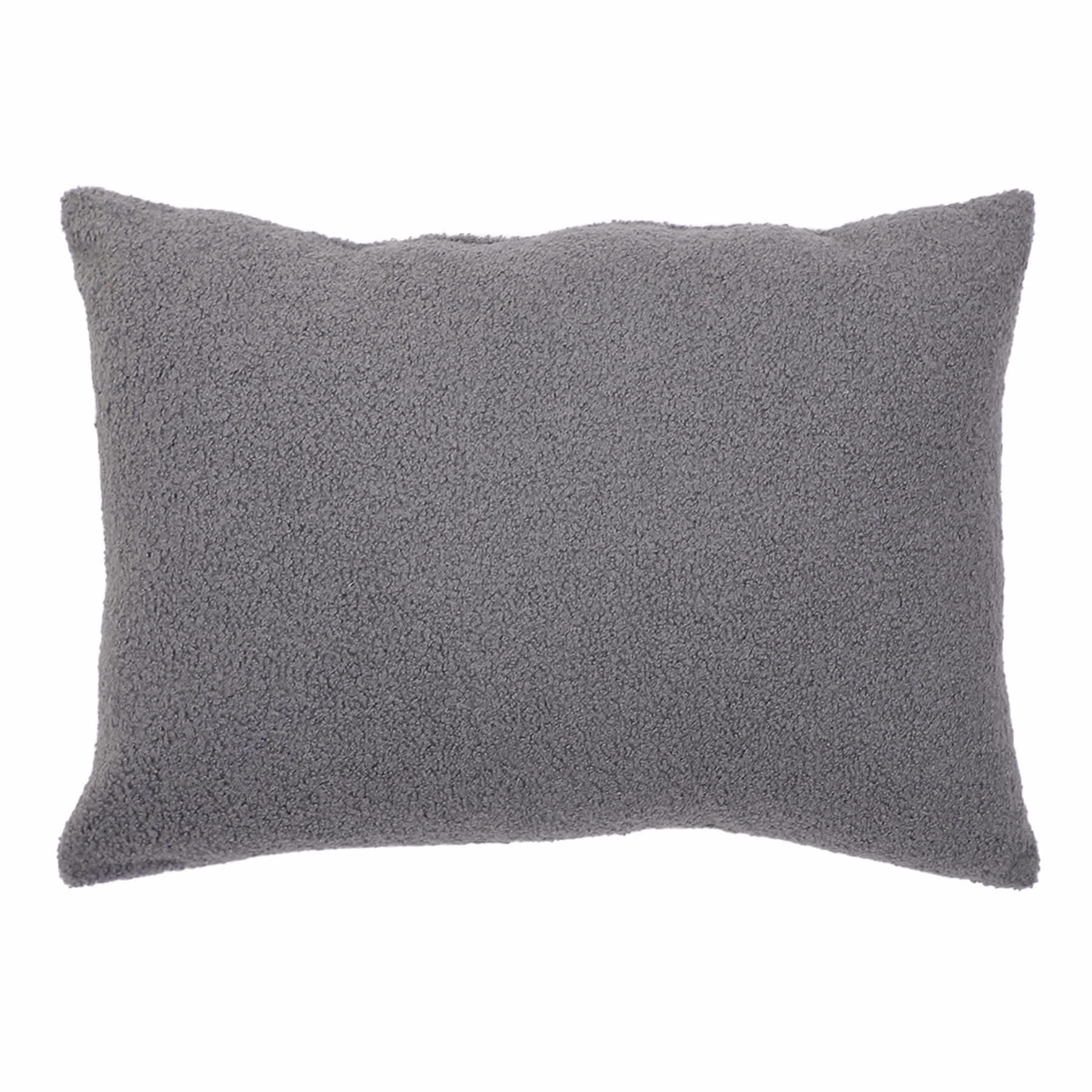 Honeybloom Dark Grey Teddy Boucle Throw Pillow, 14x20