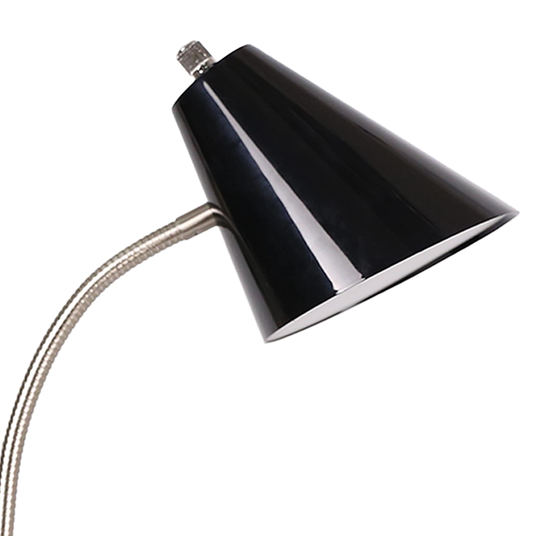 Black Task Organizer Lamp, 16"