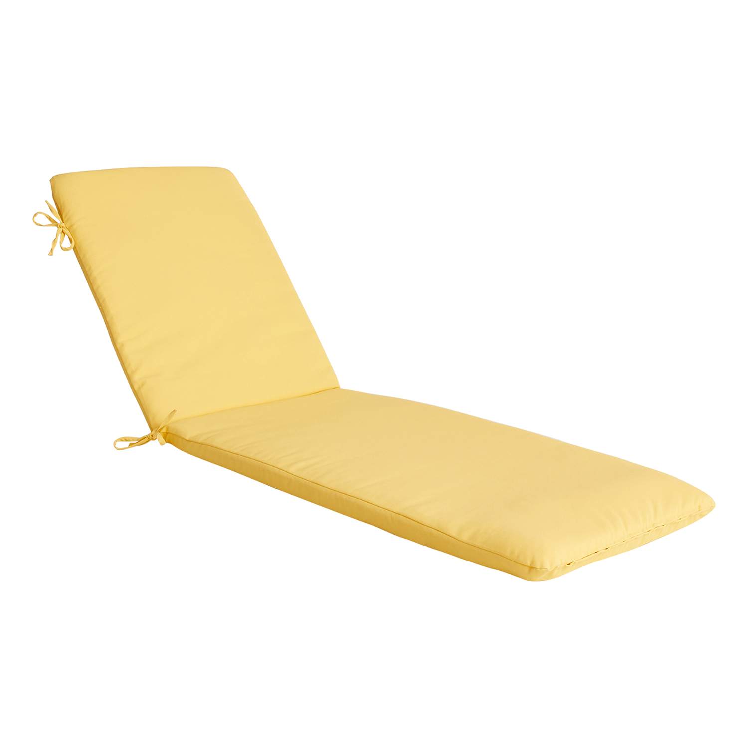 Butter Yellow Canvas Outdoor Chaise Lounge Cushion